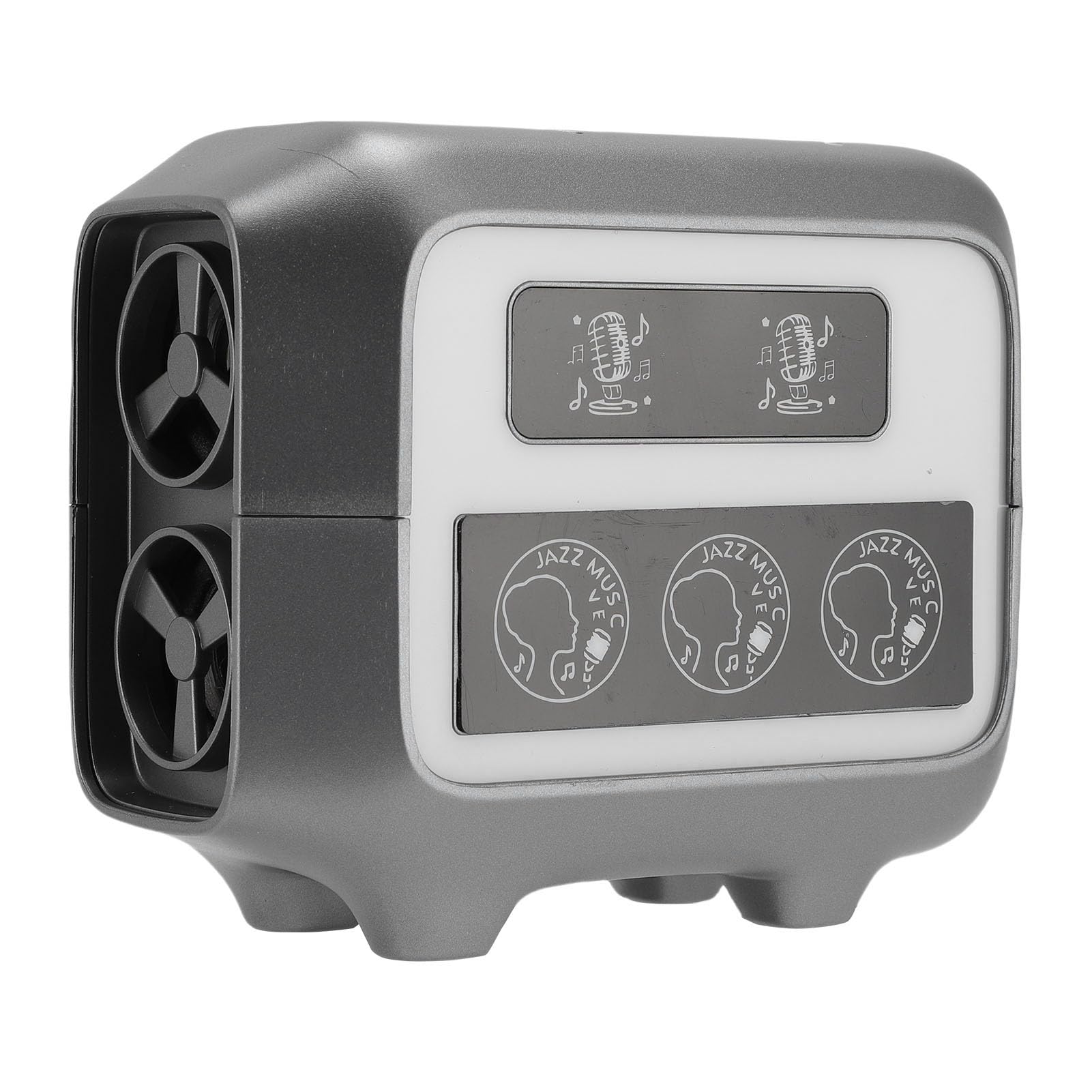 Yunseity 15W Wireless Charging Speaker, HiFi Stereo Sound, Portable Speaker with Colorful Light, Alarm Clock for Bedroom, 5.0, AUX Input and Type C Charging (Grey)