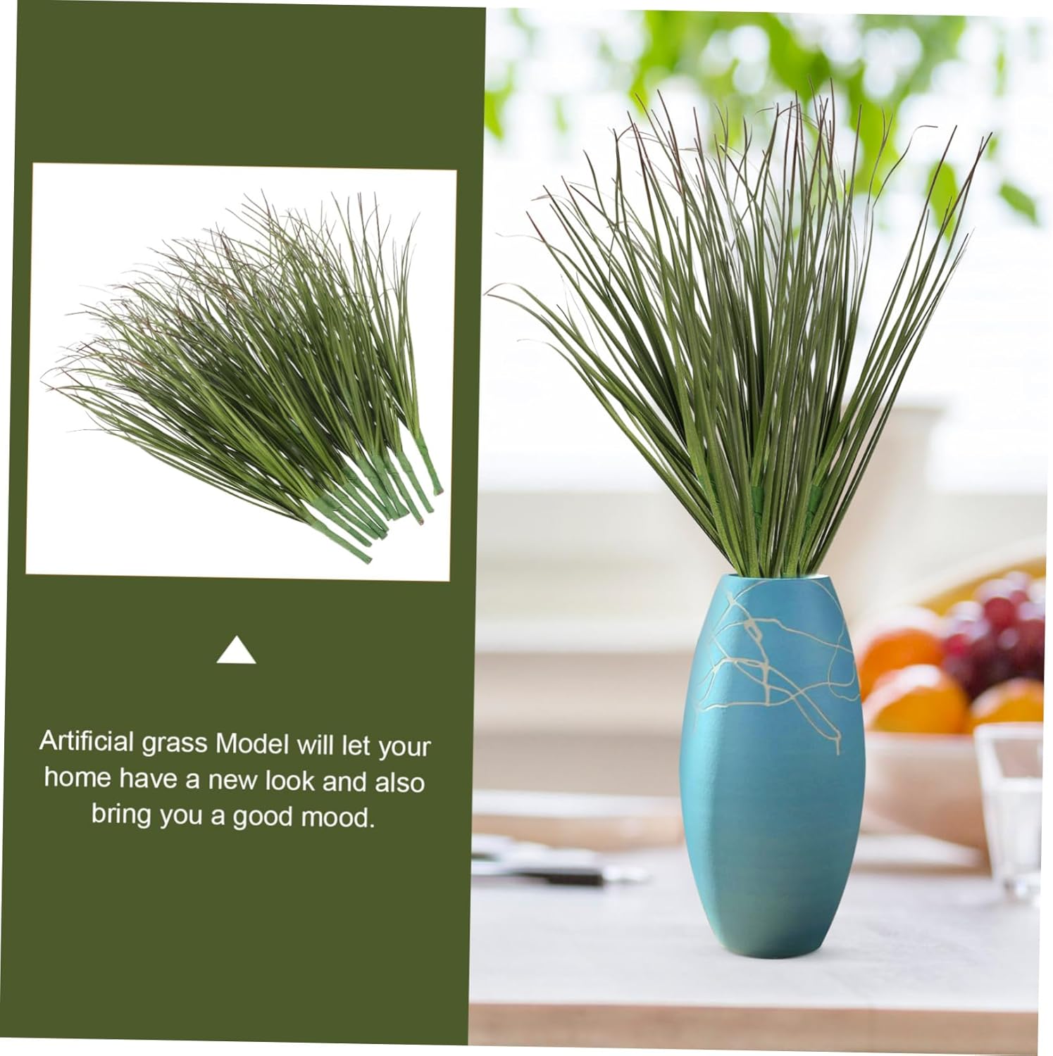12Pcs Artificial Grass, 11.79in Fake Grass Artificial Shrub Plants, Tall Plants Greenery Stems Weed for Room Indoor Home, Patio, Vase, Restaurant Decoration - Image 8