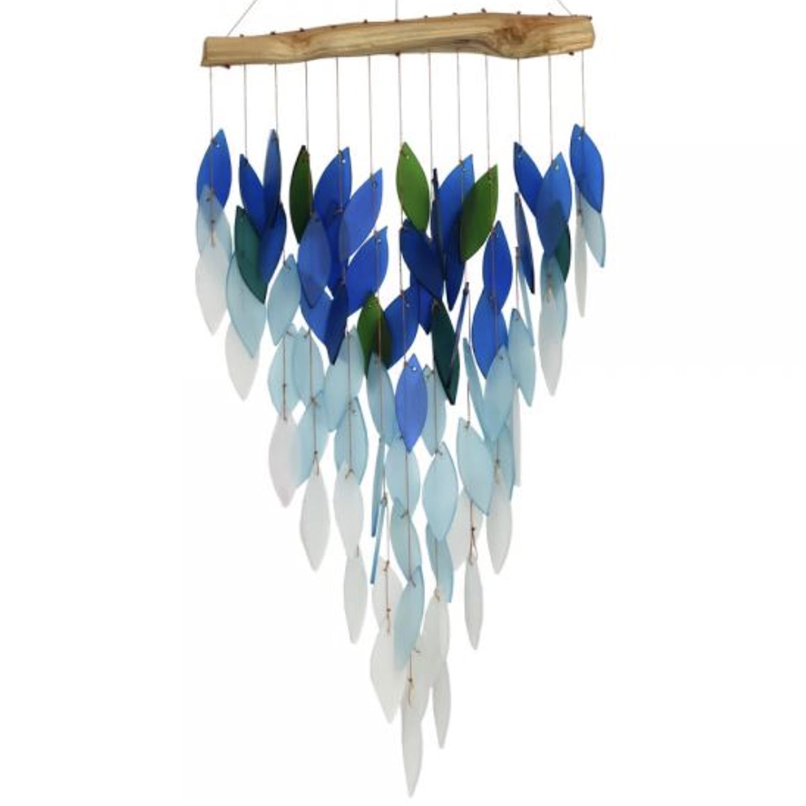 Blue Handworks Santa Fe - Campanilla de vidrio con chorro de arena y