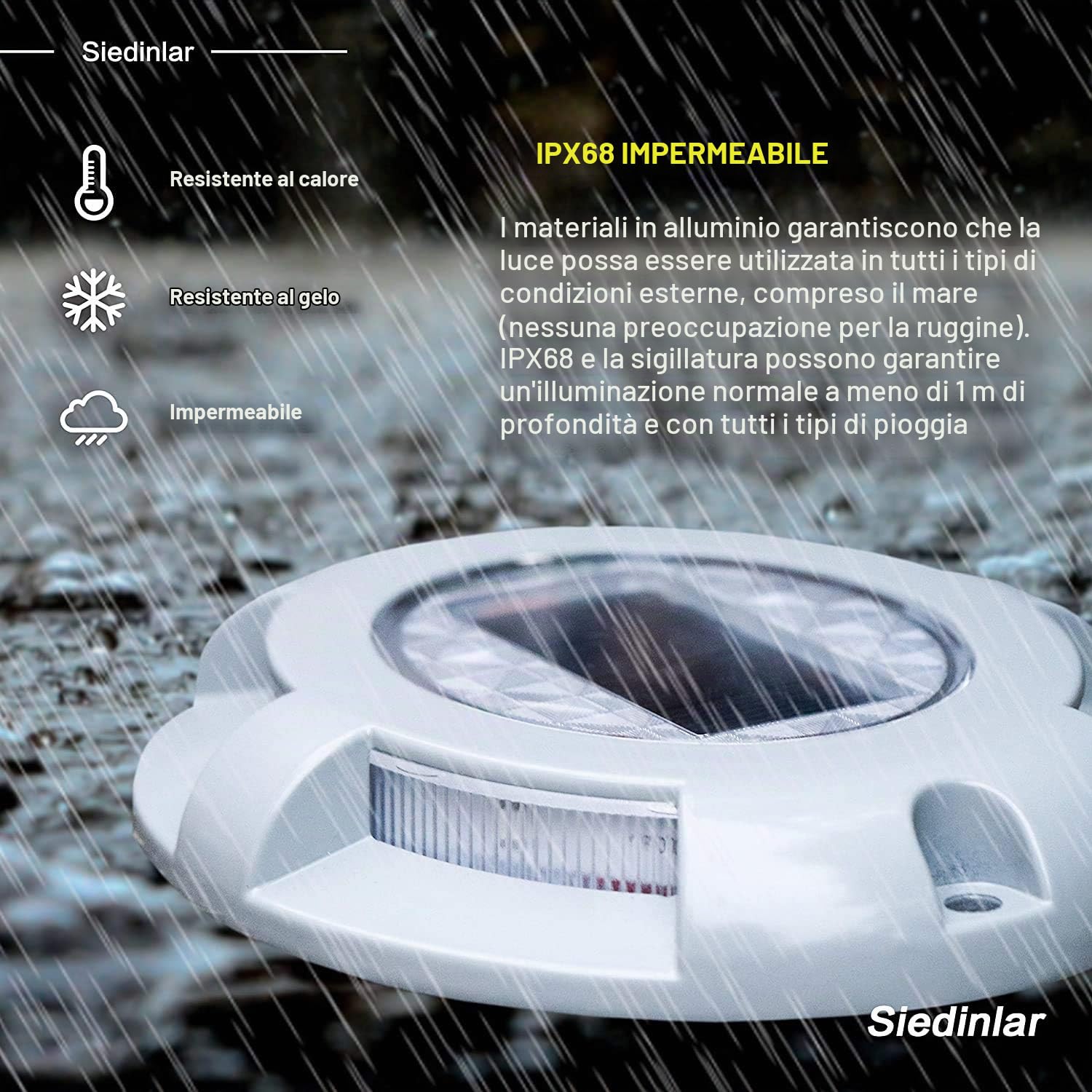 Siedinlar Luci Solari per Ponte Vialetto Luci LED Lampade Solari da Giardino per Esterni Impermeabili per Molo Giardino Marciapiede Scala 4 Pezzi (Blu)