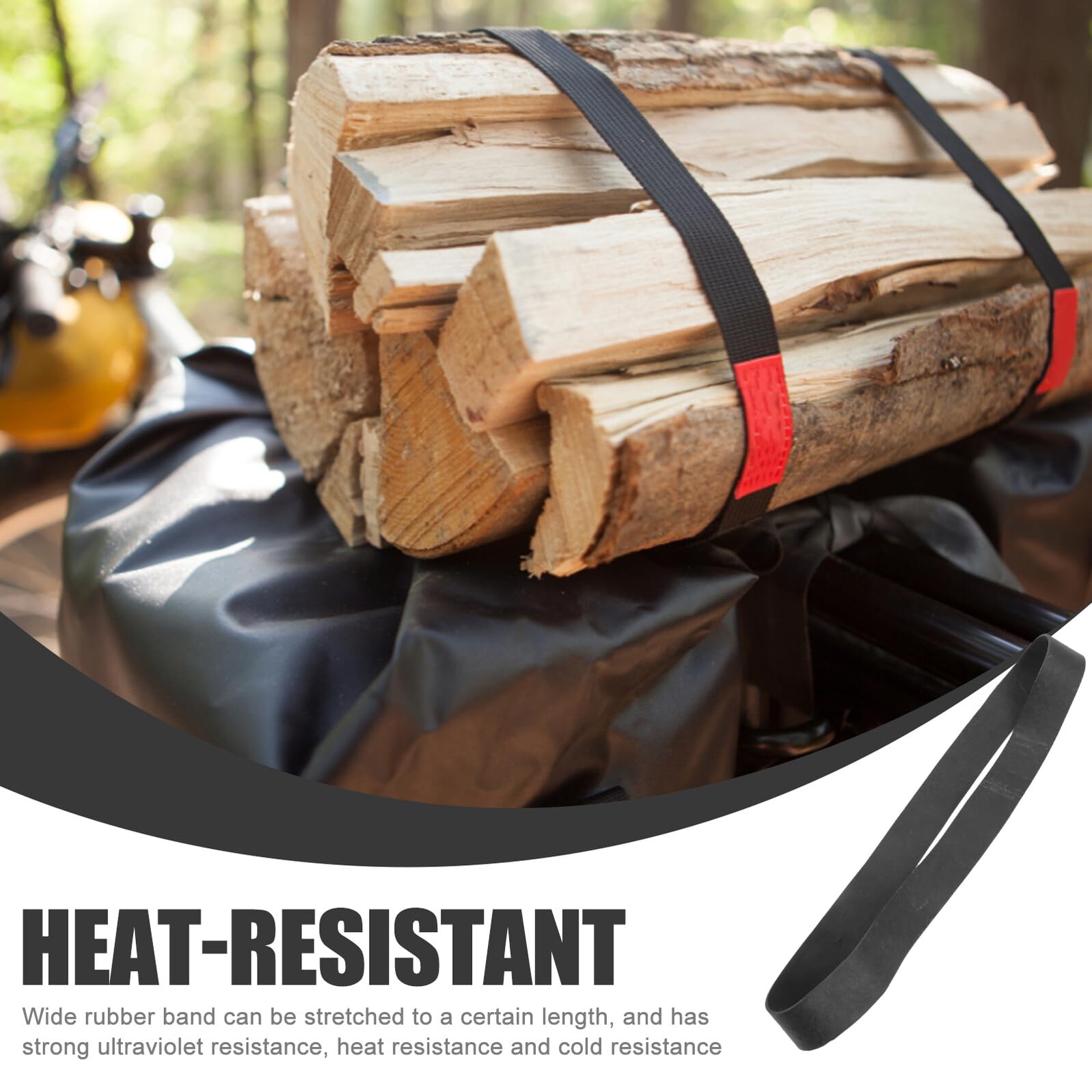 NOLITOY Schwerlast Gummibänder Schwarz und Breit Elastische Fixierbänder für Survival Rucksack Outdoor Camping und Trekking