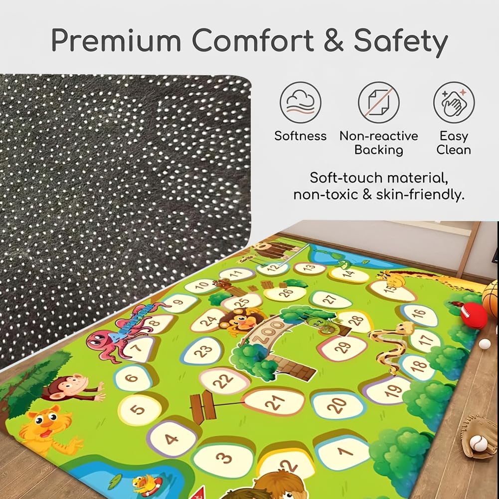 Tappeto da gioco per auto giocattolo, Tappeto Stradale per Bambini, per Bambini AntiscivoloTappetos Soggiorno e Camera da Letto -80×120cm
