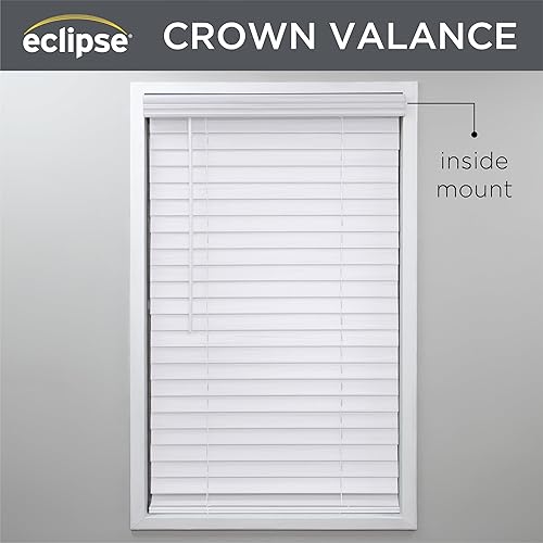 Miniatura 5 de Eclipse Persianas de madera sintética, 20 pulgadas de ancho x 48 pulgadas de largo, color blanco, persianas inalámbricas, certificadas como seguras
