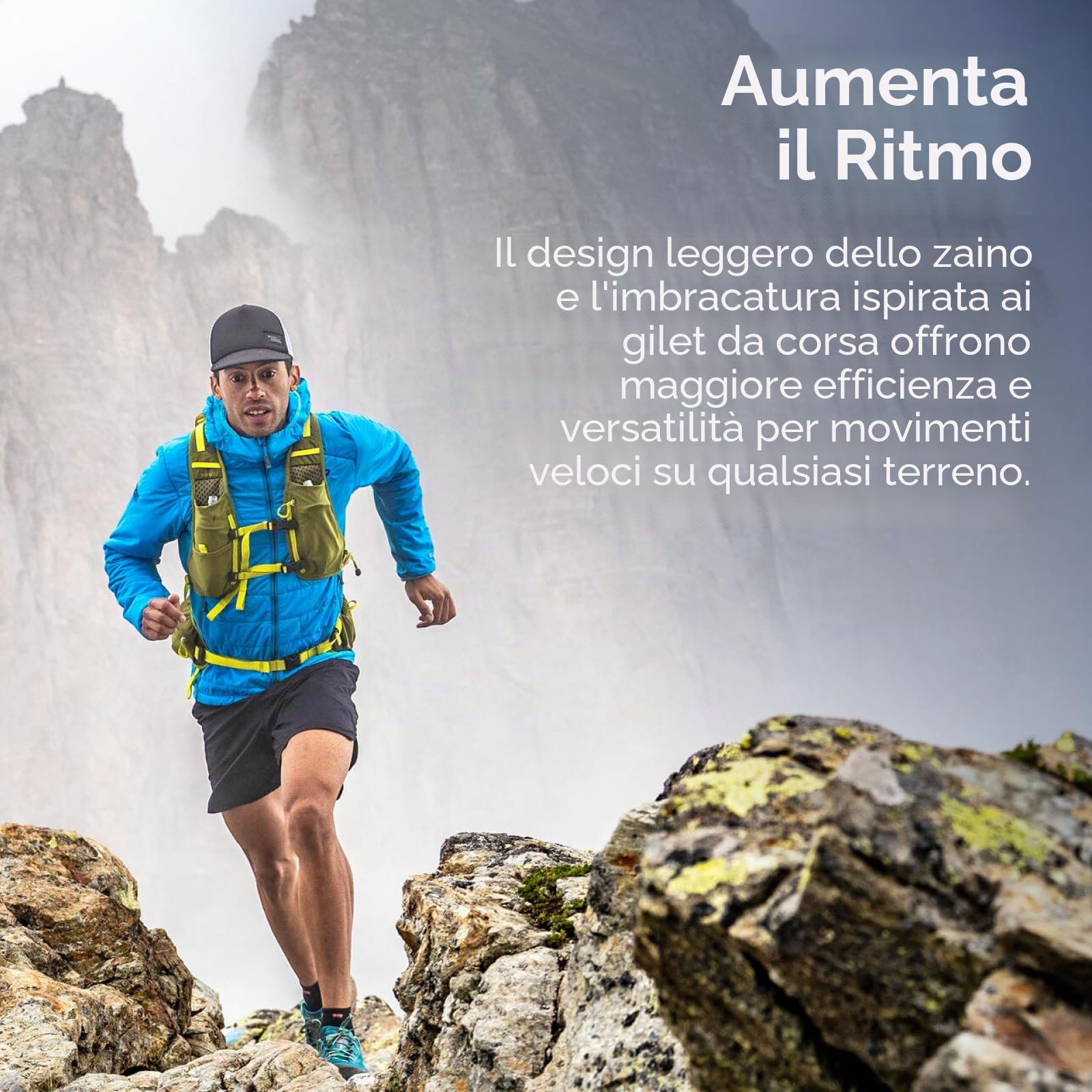 Osprey Talon Velocity - Zaino da escursionismo, da uomo, 20 l, Matcha Green (verde)/giallo (Lemongrass), L/XL