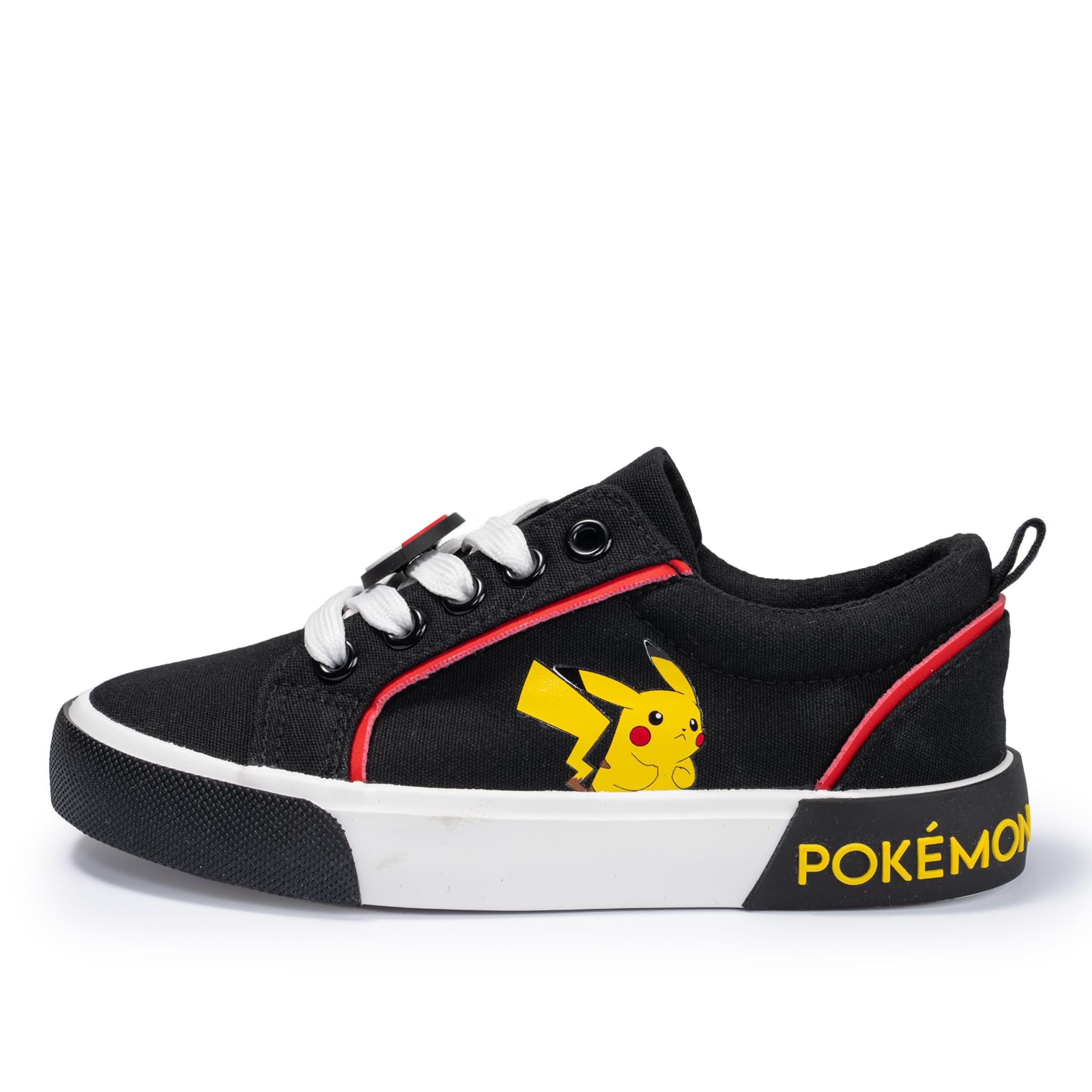 Pokémon Pikachu Officially Licensed Youth Court Sneakers Athletic Lace-Up Cushioned Footwear Kids School Playground Sports Casual Trainer Shoes