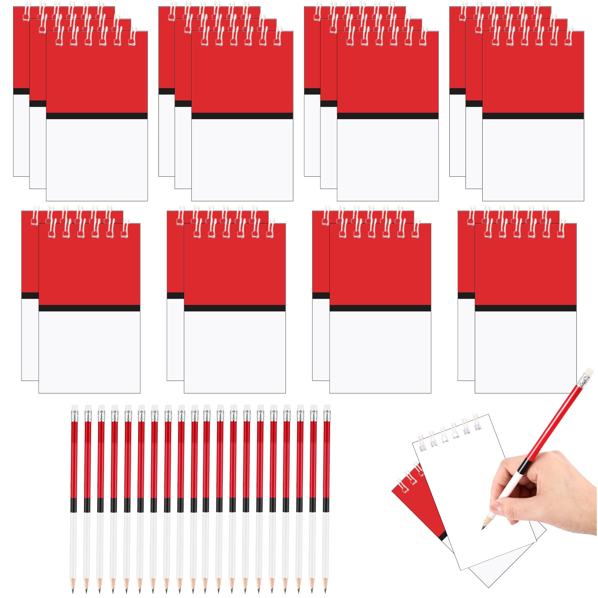 Echoglimmer 40 PCS Mini Cartoon Animation Party Favors | Birthday Party Decorations | Red White Cartoon Game Supplies 20 Pencils & 20 Party Mini