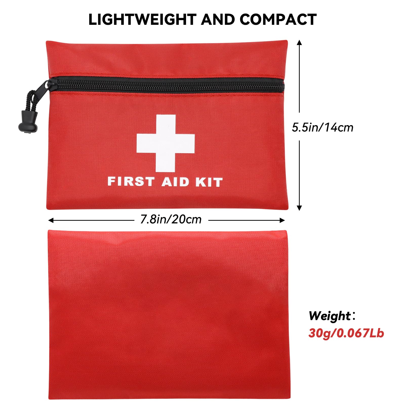 Faylapa 12 mini bolsas vacías de primeros auxilios, bolsa esencial de viaje con cremallera para viajes, hogar, oficina, vehículo, camping, senderismo (solo bolsa)