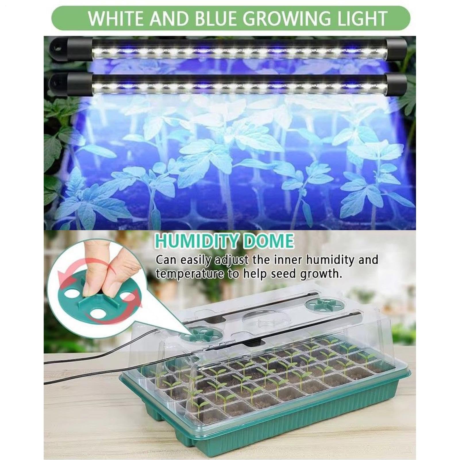Semilleros con Cúpula de Humedad y Luz de Cultivo