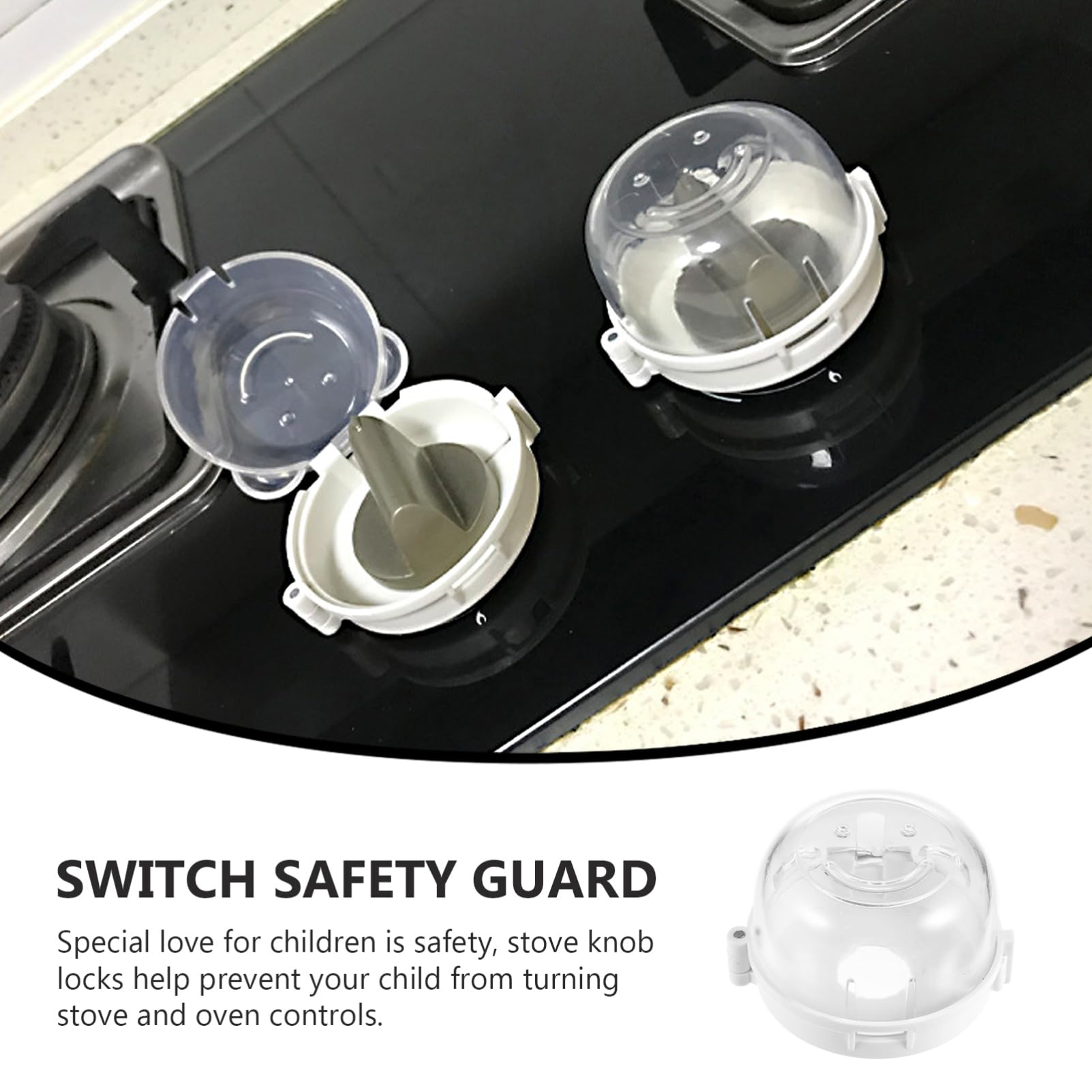 ifundom Guard for Stove 5pcs Gas Stove Switch Cover Home Safety Easy Press Buttons Open