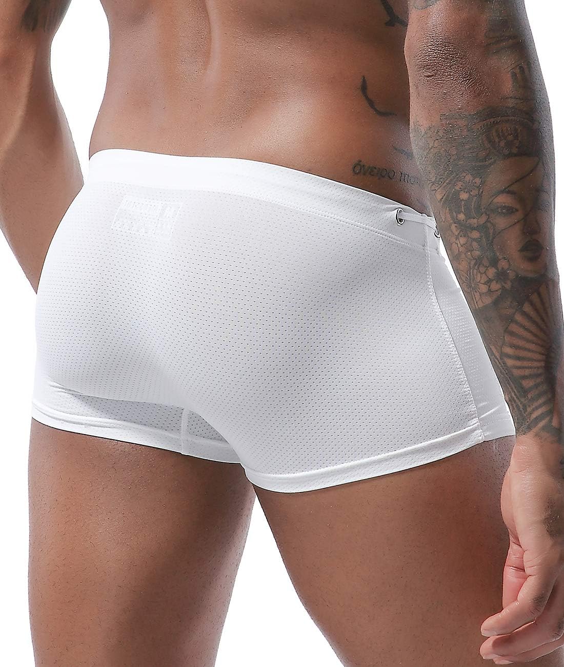 MIZOK Men's Swim Trunk Swimwear Quick Dry Bathing Suit Board Short Sexy Boxer Brief with Drawstring - Image 3