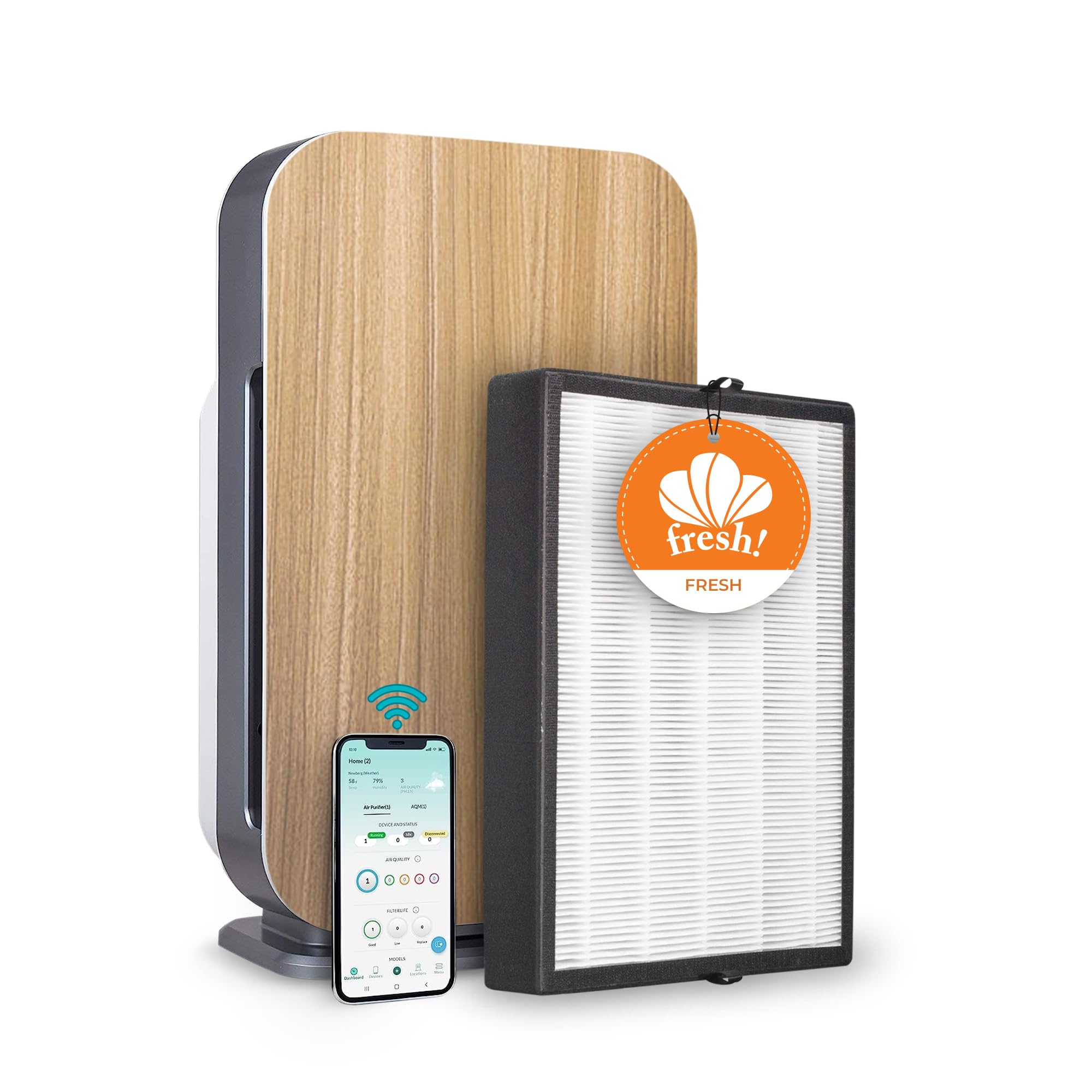 Alen Air Purifier BreatheSmart 45i HEPA w/ Fresh Filter for Rooms up to 1600 SqFt - Perfect for Bedrooms - Captures Allergens & Mold + Odors & Smoke