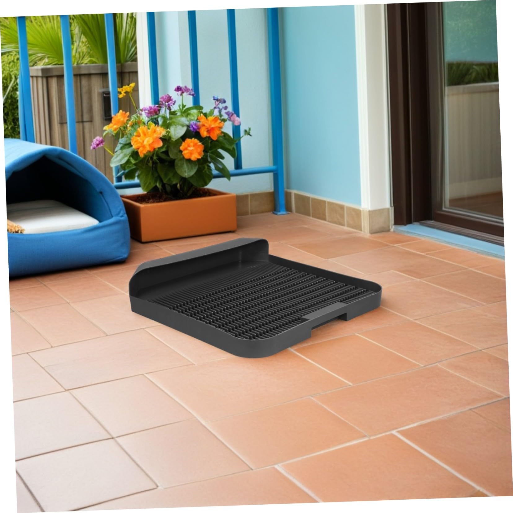 KOMBIUDA Cat Litter Tray Mat Non-slip Plastic Pad For Scatter Control Easy To Clean Lightweight And Portable