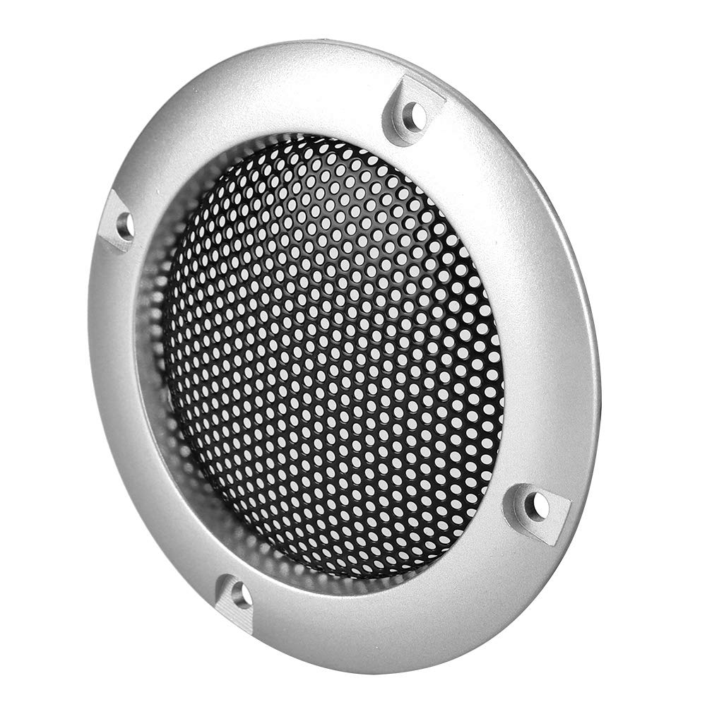 2x maskownica głośnika, 2-calowa osłona głośnika dekoracyjna kratka kratka ochronna kratka dekoracyjna, osłona mini systemu audio kratka maskownica ochronna głośnika osłona maskownicy głośników (srebrna)