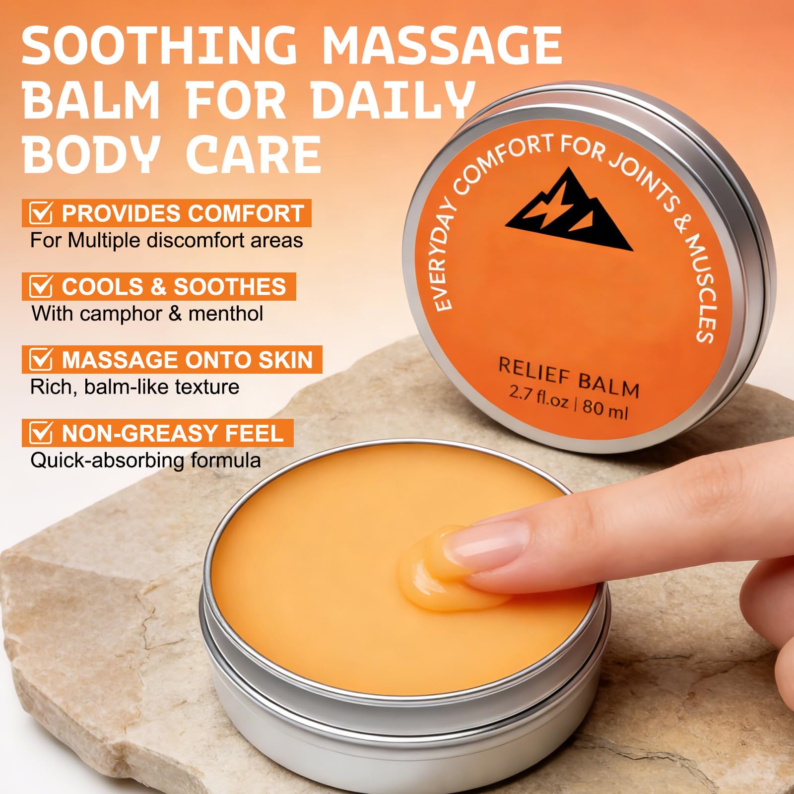 2pcs Soothing Massage Cream for Knee, Foot, Back & Joint, Fast Absorbing, Non-Greasy, 2.7fl oz — Amazon image 4
