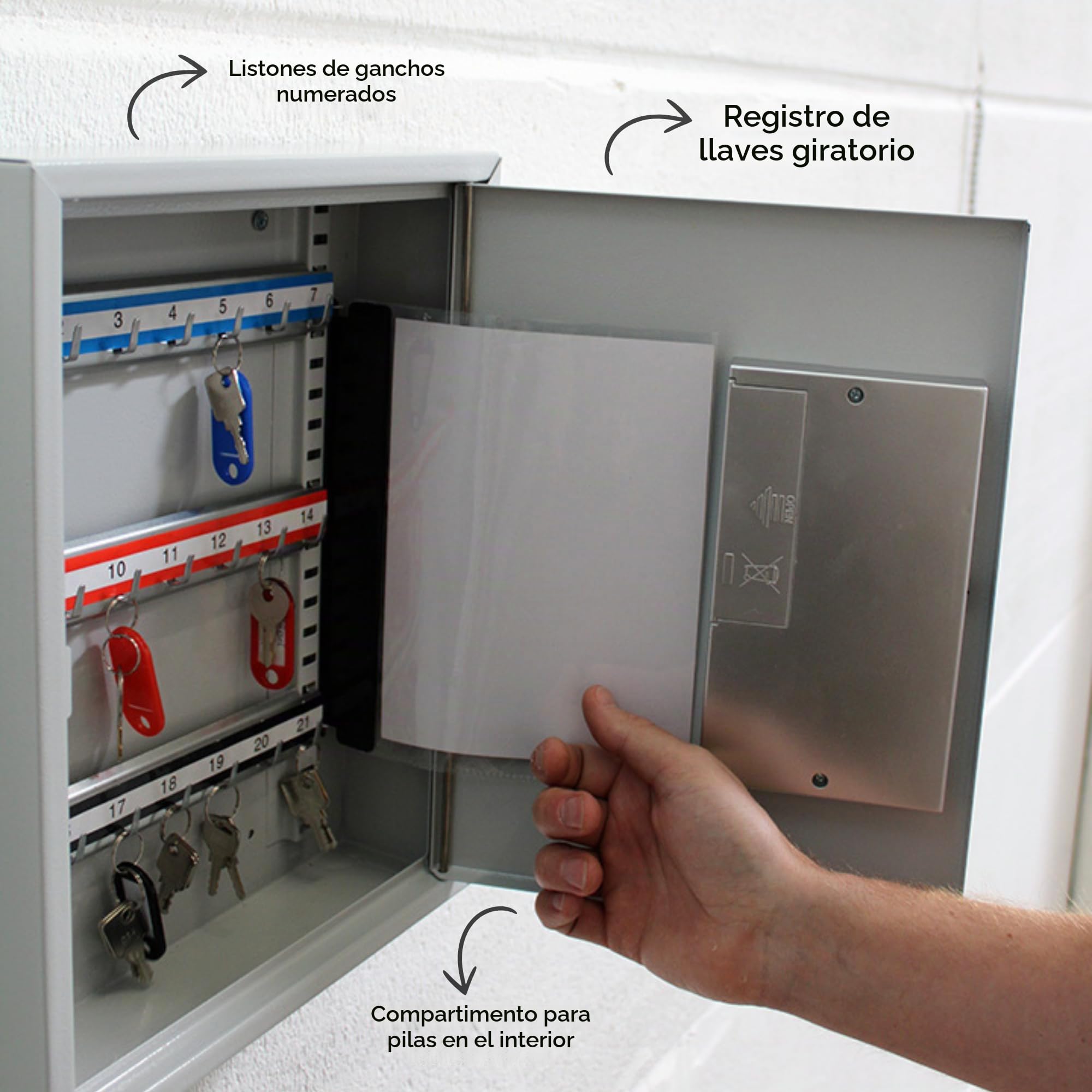 Wedo 102 62137 21 - Armario de pared para llaves con cierre electrónico de seguridad