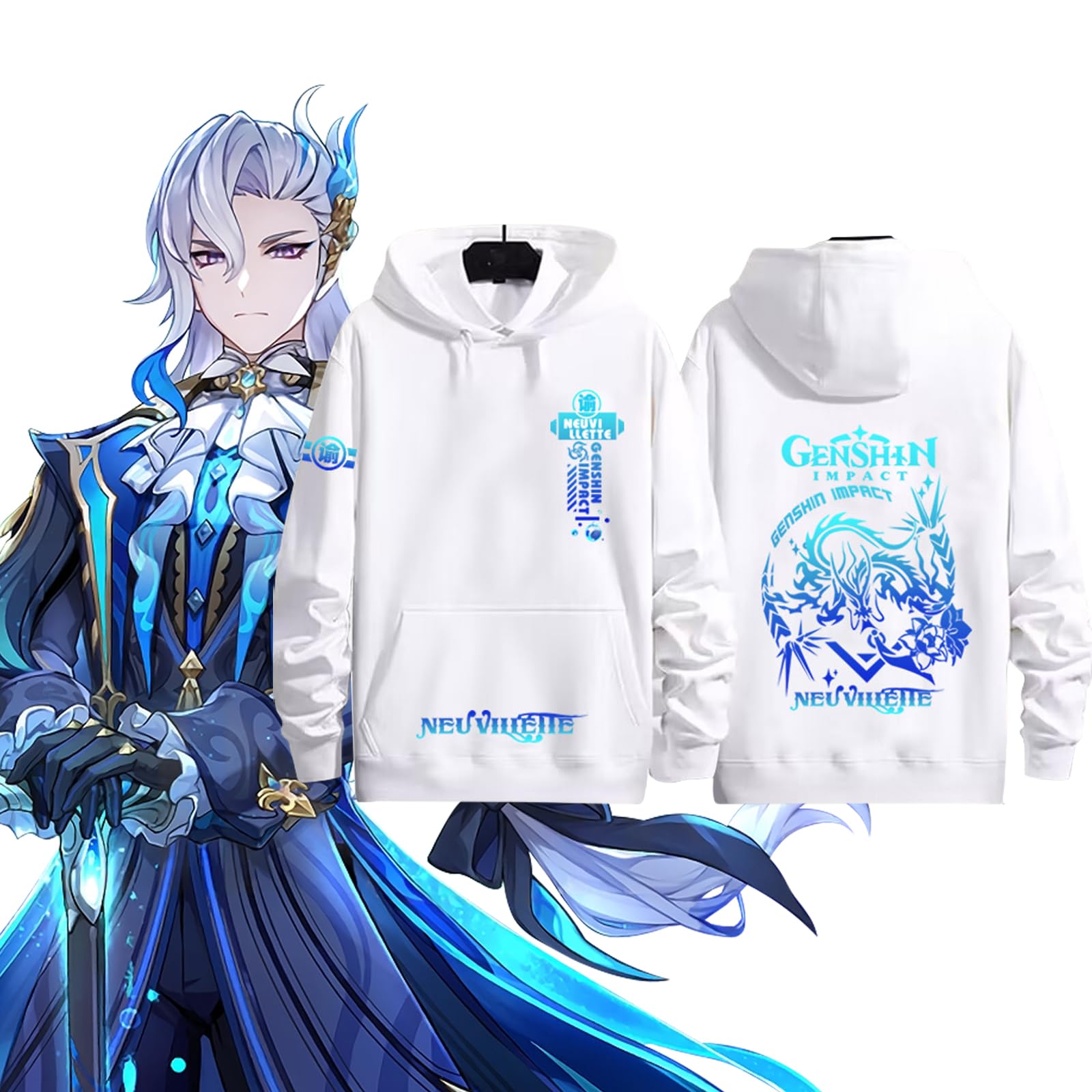 Amazon | 原神 ヌヴィレット 印象パーカー フード付き 秋冬 服 水の