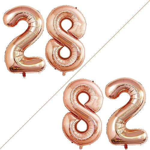 Miniatura 395 de GOER Globos con el número 40 para decoraciones de fiesta de cumpleaños número 40, globos de helio de aluminio jumbo de 42 pulgadas para 40