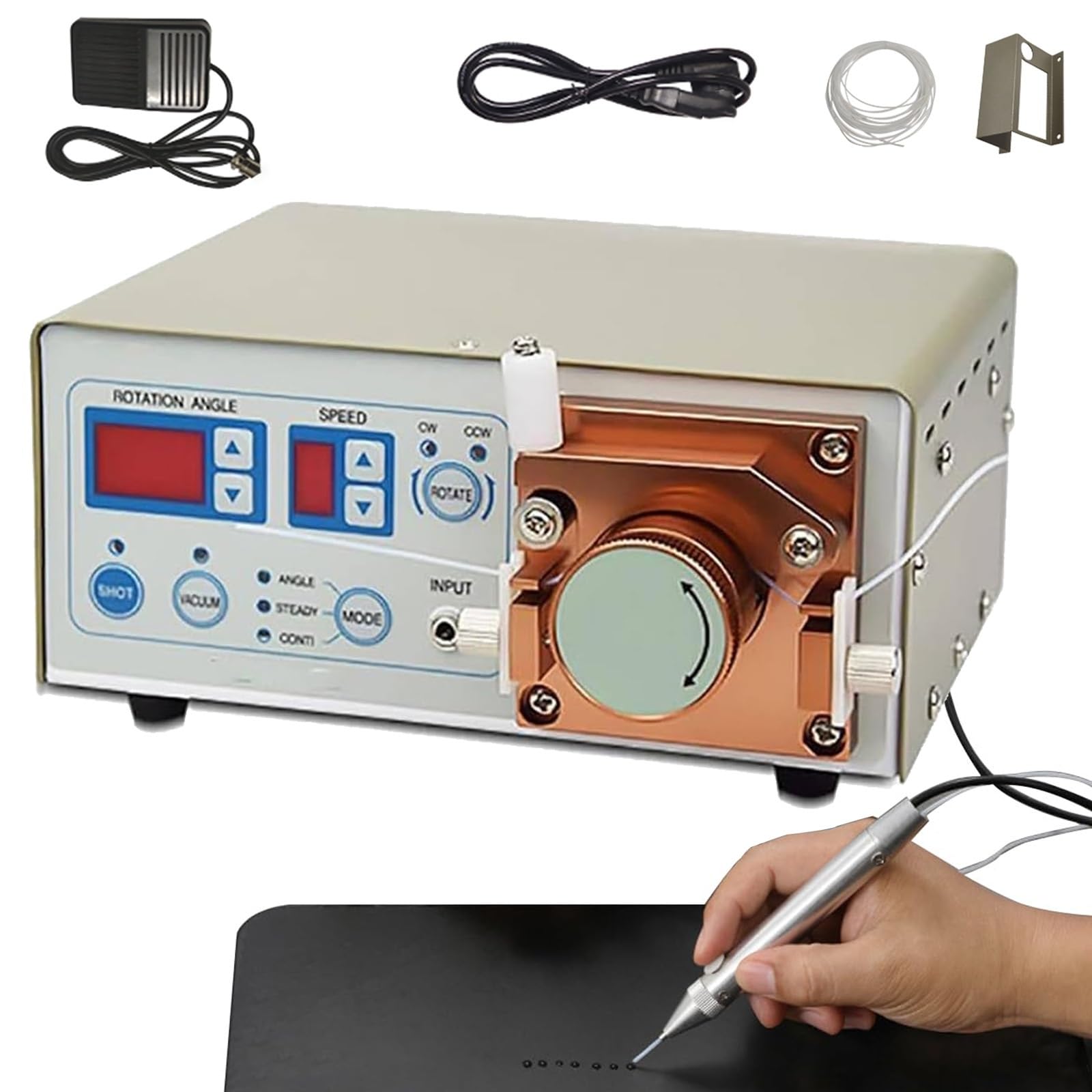 XNXYSMKJ Automatic Peristaltic Glue Dispenser with Adjustable Speed and Manual/Auto Modes for Various Aqueous Glues.Versatile Applications