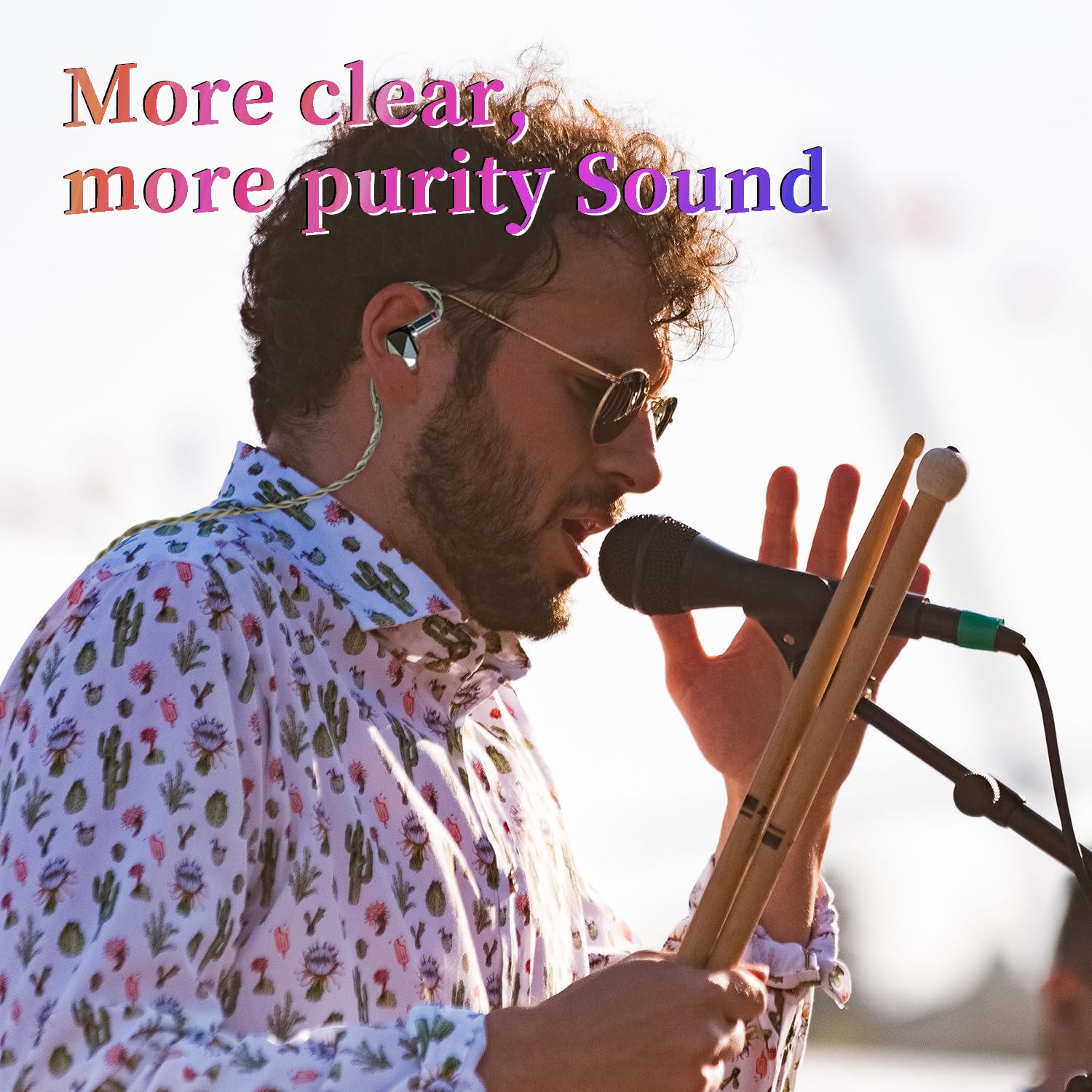 mfreeo Premium IEM Earphone Audio Cable, Single Crystal Copper & Silver-Plated Hybrid Twisted, Balanced Upgrade Cable, Braided Hi-Fi Replacement Extension Cord 1.2M (mmcx, 3.5mm)