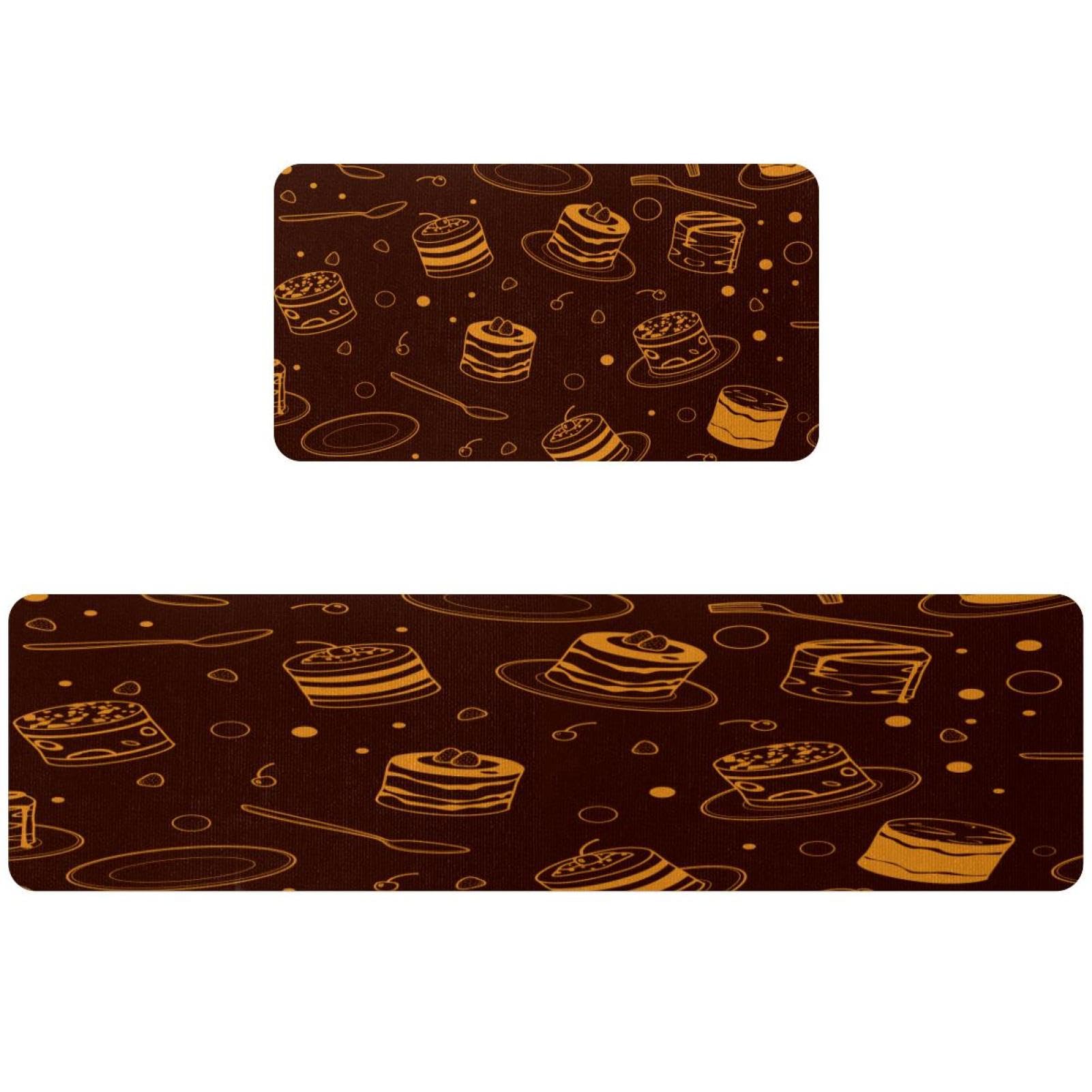 Tapis de cuisine antidérapants lavables : lot de 2 tapis motif Tiramisu pour couloir