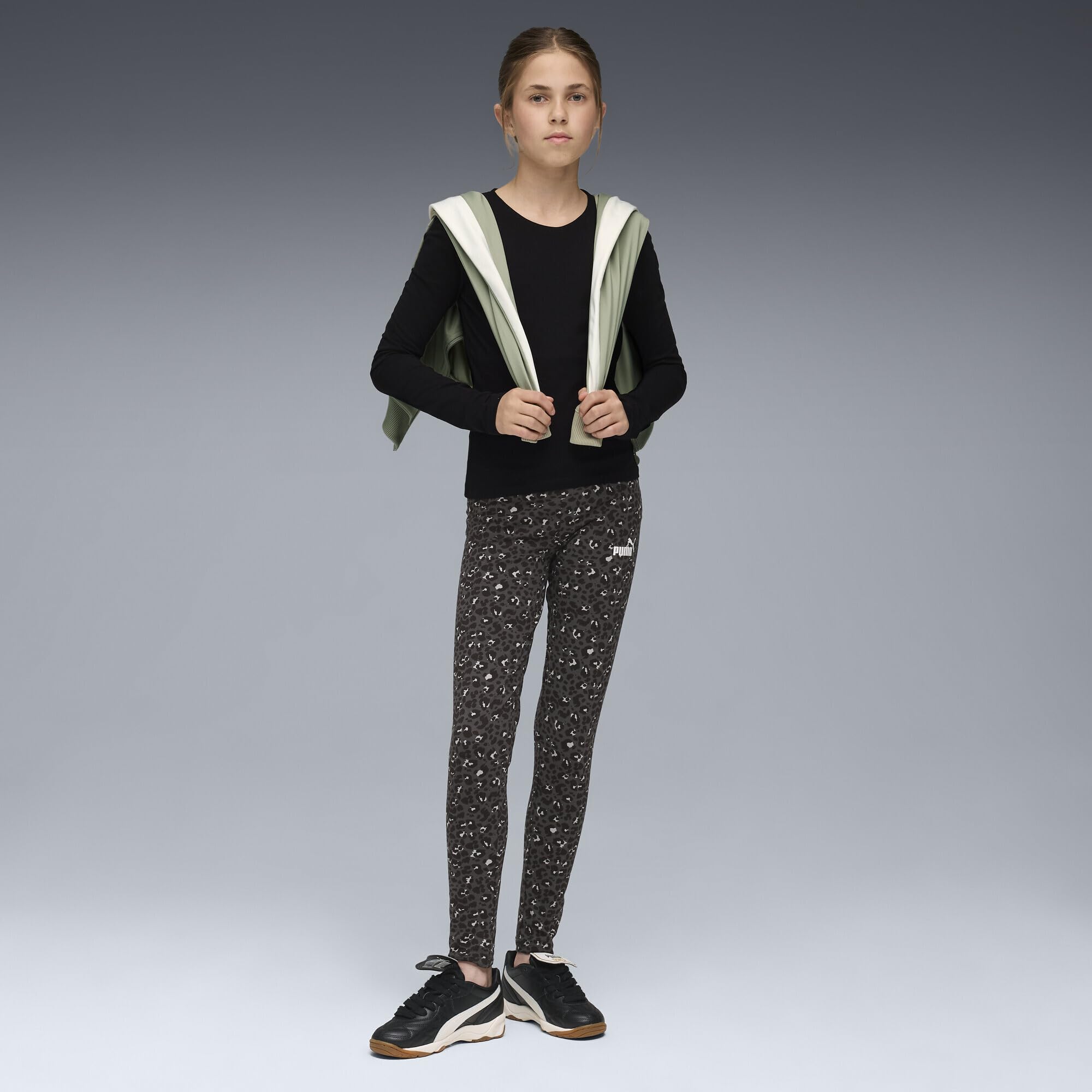 PUMA Mädchen Essentials Graphic Animal Leggings 164, Black