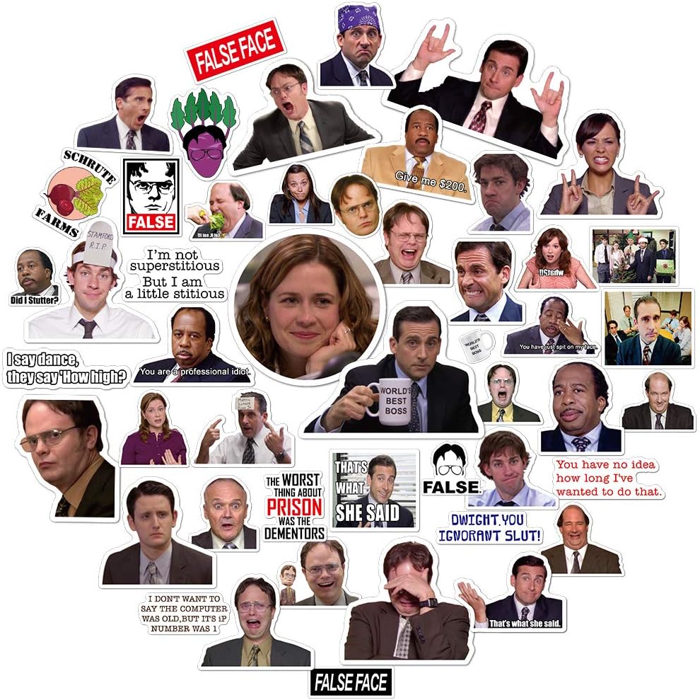 VSCO The Office Stickers for Laptops, Dunder Mifflin Stickers, Funny Stickers Computers Stickers, Water Bottles Stickers, Phone Cases Stickers, Pack 50 Stickers