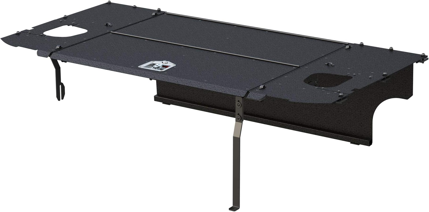 ARIES 2070475 Black Aluminum Cargo Cover Storage Box Lid, Select Jeep Wrangler JK Unlimited