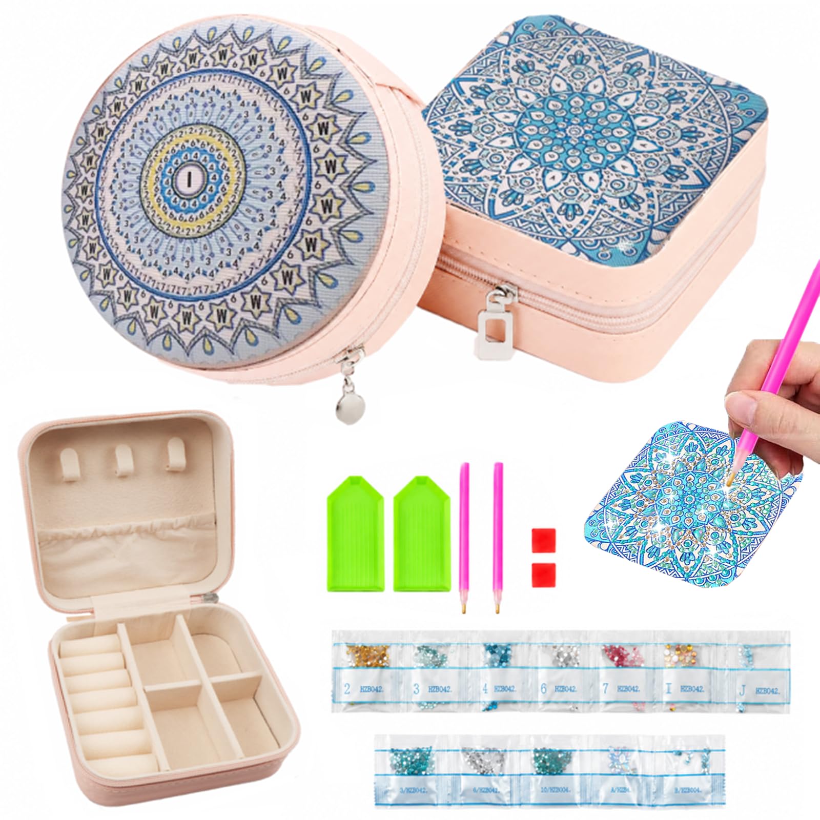 Boîte à bijoux peinture au diamant le cadeau de bricolage pour fille et adulte