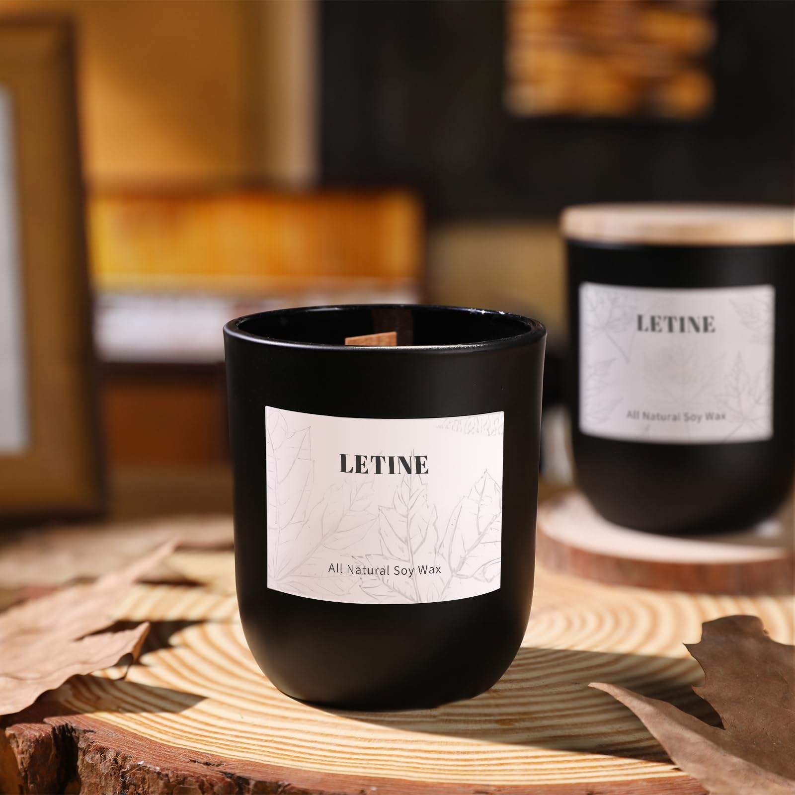 LETINE 12PCS 8oz Matte Black Glass Candle Jars with Lids - Versatile Candle Making Jars, Perfect for Wedding Gift, Herbs & Sugar Scrubs Storage, Elegant Candle Containers for Candle Business & DIY