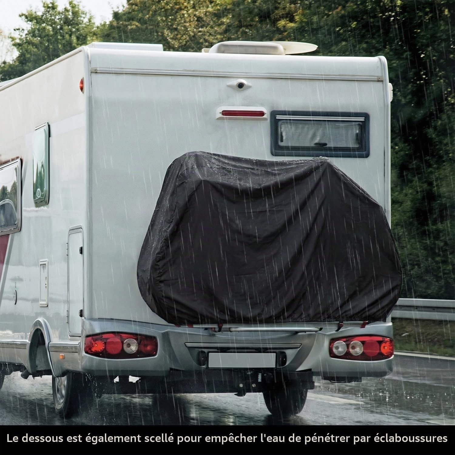 QWORK® Housse de vélo pour Transport, Housse de Protection pour vélo Tissu Oxford 600D, bache Velo avec Corde de Fixation, pour Transporter 2 vélos