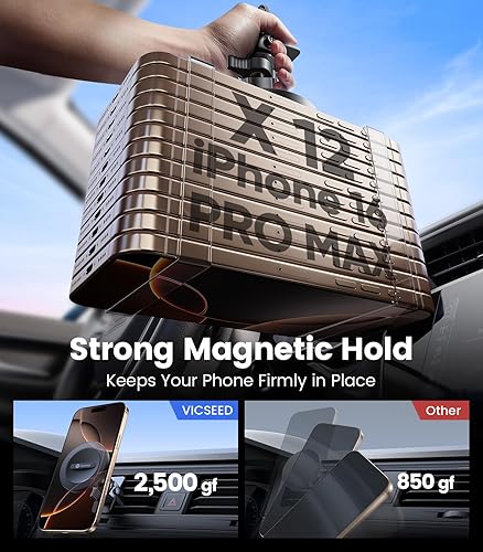 Miniatura 2 de VICSEED Soporte de coche MagSafe potencia magnética más fuerte 2026 Soporte magnético de teléfono para ventilación de automóvil, soporte de