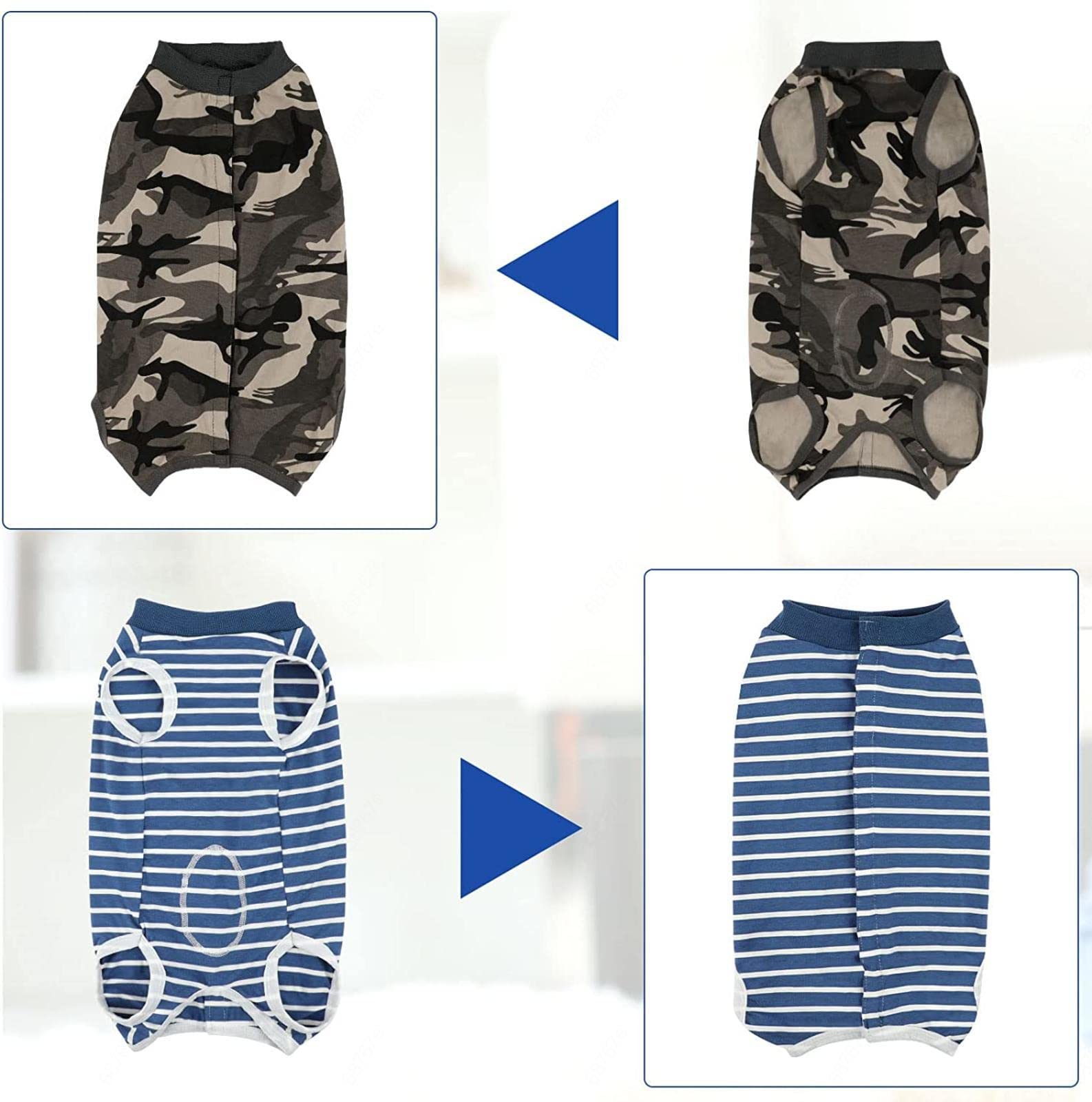 FAXIOAWA Tuta Chirurgica per Cani - Camicia da Recupero per Maschio Femmina Cono Collare elettronico Tuta da Recupero Alternativa per Cani Maschile - Tuta da Recupero Cane Femmina,Greencamouflage-XXL