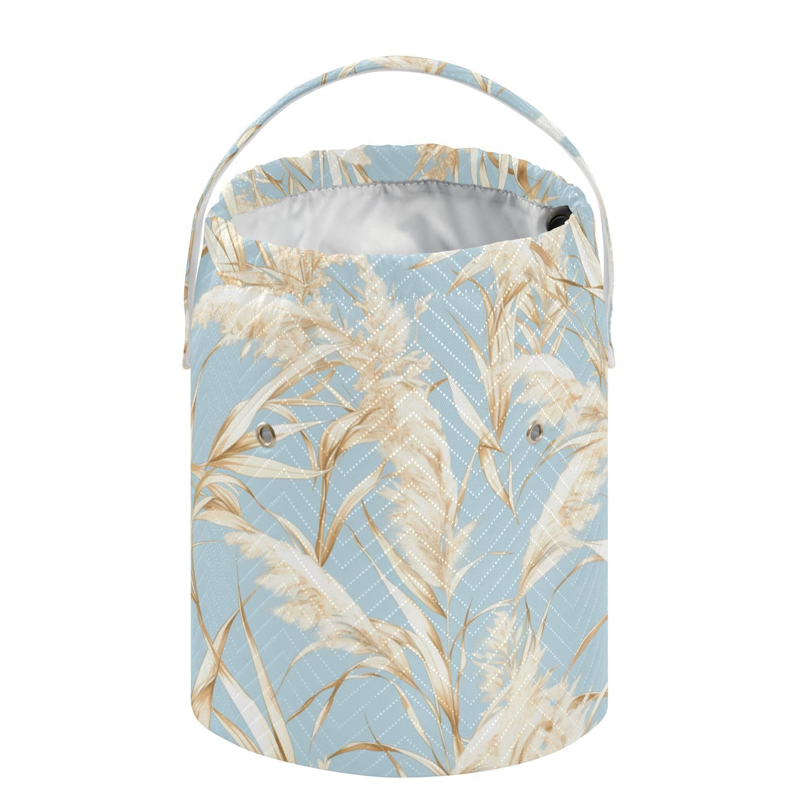 Golden Pampas Grass Light Blue Watercolor Style Crochet Storage Knitting Needle Organizer with Holes Needle Storage for Crochet Needle Knitting Accessories