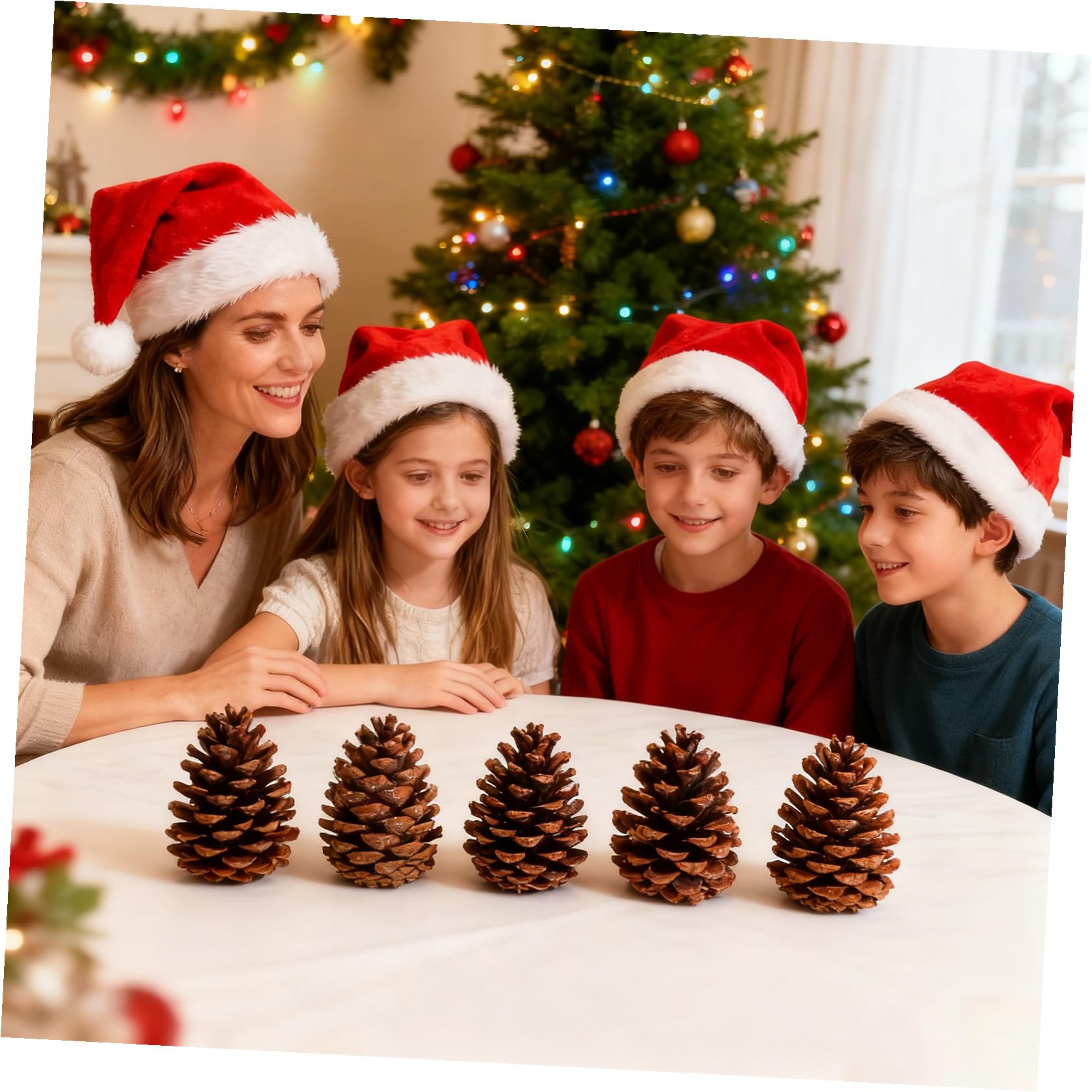 Kiefernzapfen Tannenzapfen 6 Stück Getrocknete Naturzapfen als Fotorequisite und Weihnachtsbaumschmuck für Handwerk und Deko