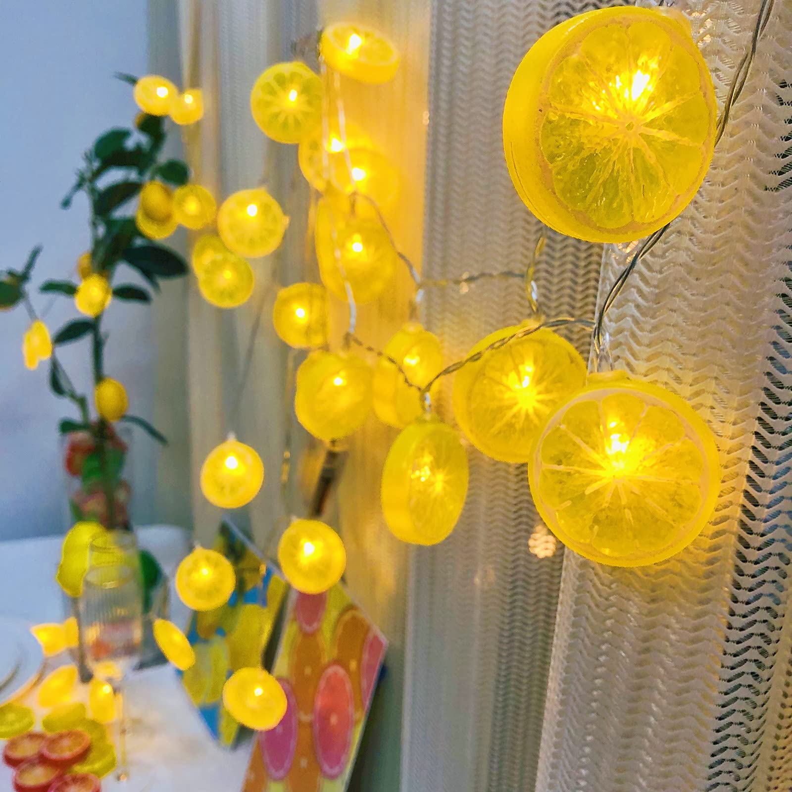 Riaxuebiy Lemon Slice Lemon String Light Size 19.7