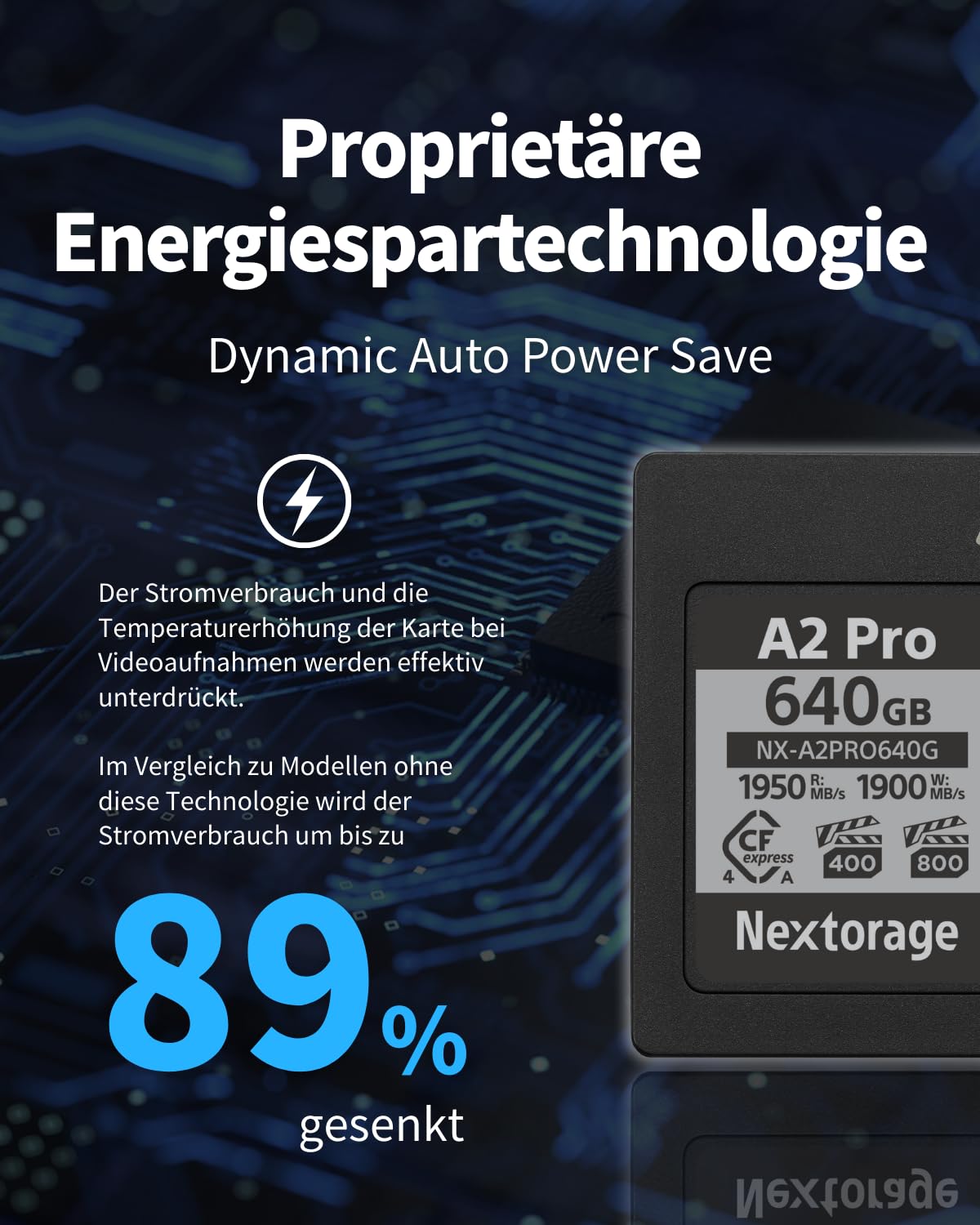 Nextorage CFexpress Typ A Karte 640GB, VPG 800 VPG 400 japanische speicherkarte datenspeicher CF Express Type A Card, Kamera Zubehör für Sony/Fujifilm, A2PRO NX-A2PRO640G