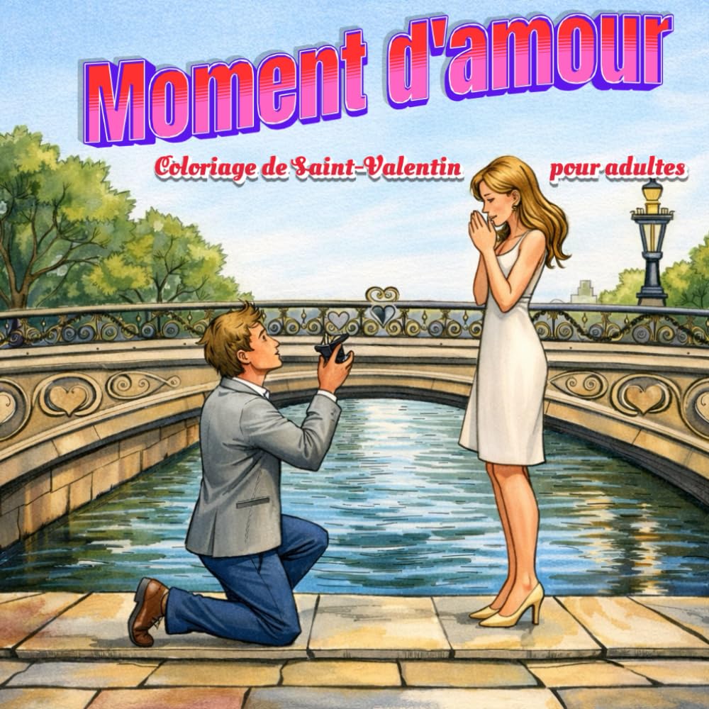 Moment d’amour. Coloriage de Saint-Valentin pour adultes: 50 scènes romantiques avec des personnages, pensées pour se détendre, créer et ressentir l’amour à travers la couleur