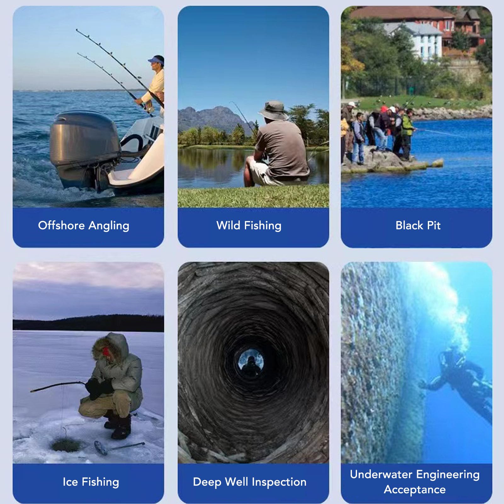 Videocamera per la Pesca Subacquea, Fish Finder Monitor LCD da 4,3 Pollici Fotocamera Impermeabile 1000TVL Fotocamera Subacquea con Luci a LED IR, per Lake Sea Boat Kayak Ice (30 m / 98,43 piedi