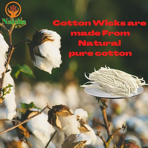 Miniatura 5 de Naisha Mechas de algodón trenzado hechas a mano (500 Pc) Bati largas para lámpara de aceite Diya Jyot Batti Luz en templolámparas de