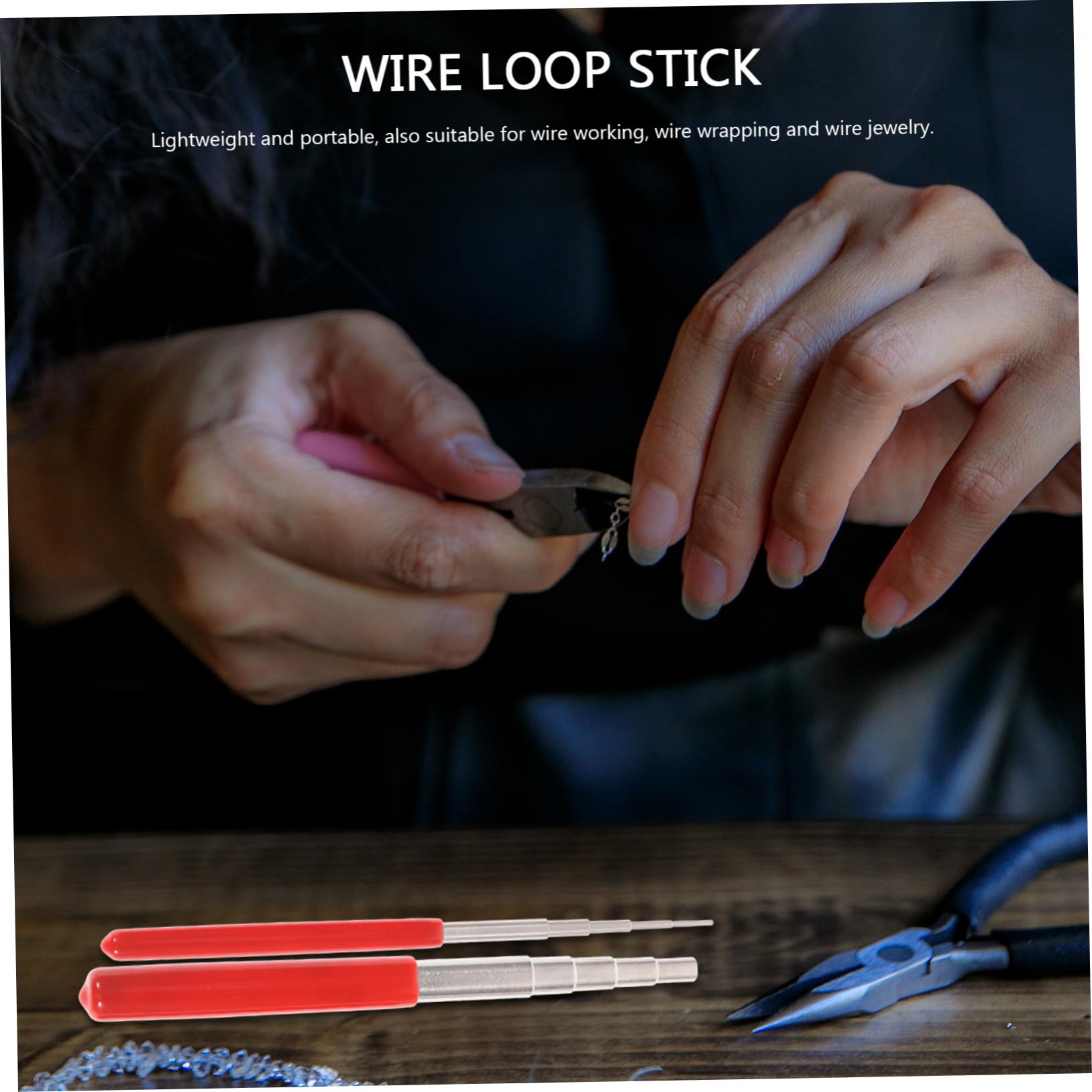 KALLORY 2pcs Wire Winding Rod Tool for Jewelry Making Craft Beading Wire Supplies