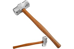 2 Pcs Halloween Props Long Fun Faux Fake Plastic Sledge Hammer Cosplay Weapons