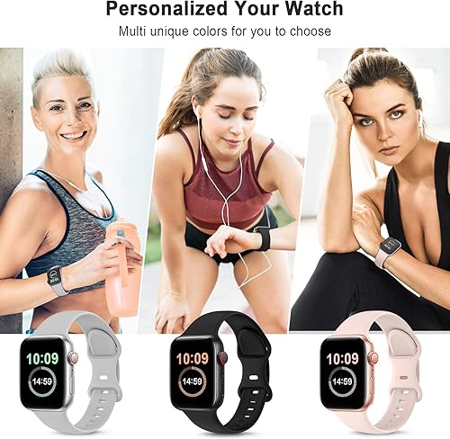 Miniatura 4 de OYODSS Paquete de 5 correas compatibles con Apple Watch Band de 1.496 in 1.575 in 1.614 in 1.654 in 1.732 in 1.772 in 1.929 in, correa de repuesto