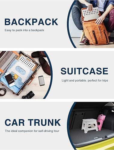 Miniatura 3 de Dyforce Taburete plegable antideslizante  Taburete plegable de alta calidad de 11 pulgadas de altura para niños, cocina, jardín, baño, campamento,