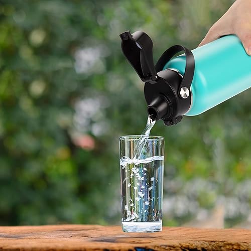 Miniatura 7 de BIJISI Tapa de boquilla automática para botellas de agua deportivas de boca ancha HydroFlask, tapa de repuesto para Hydro Flask de boca ancha de 12,