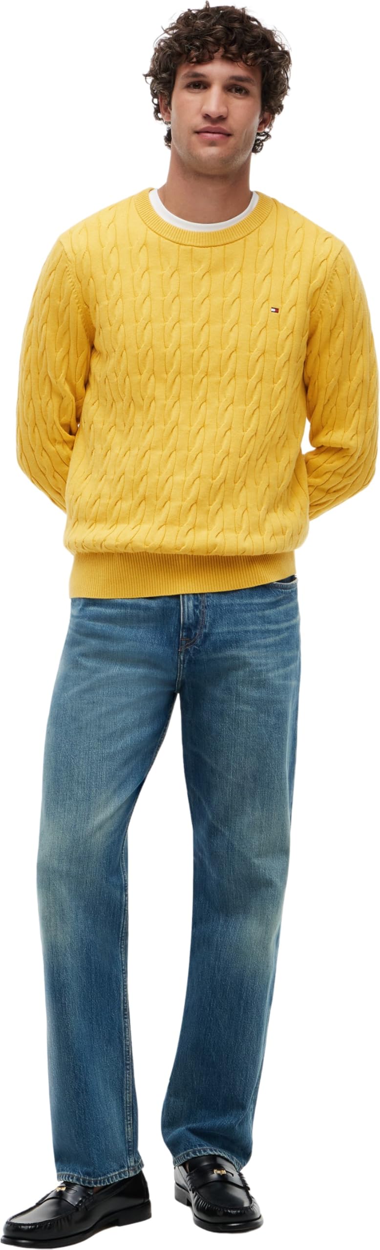 Tommy Hilfiger Classic Cotton Cable Crew Neck Mw0mw33132 Suéter pulóver Hombre (Pack de 1)