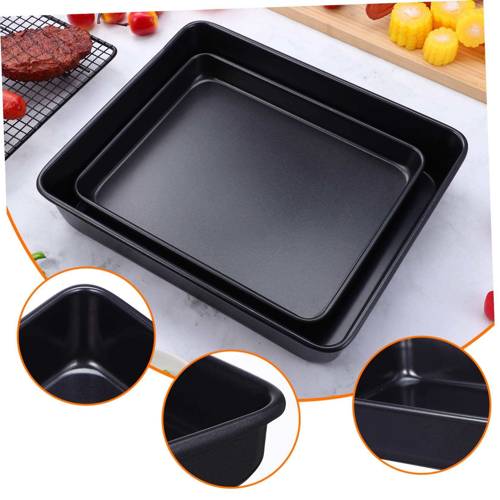 2stücke Ofenbleche Aus Edelstahl Backblech Für Toaster-ofen Backbleche Metallbleche Zum Backen Und Grillen Kochbleche Für Küche