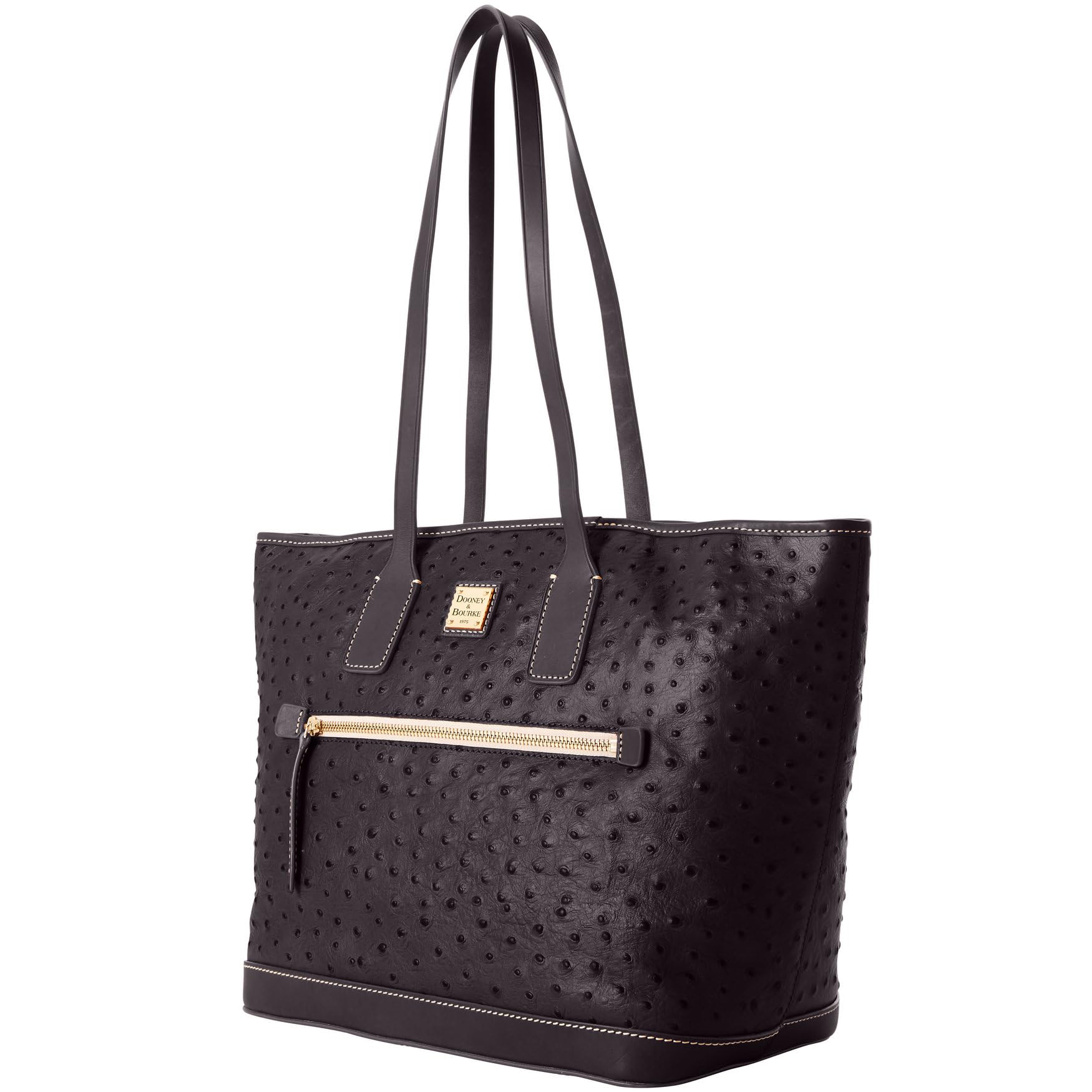 Dooney & Bourke Tote Bags for Women, Large Ostrich Leather Tote Bag with Zipper Pockets & Long Shoulder Strap