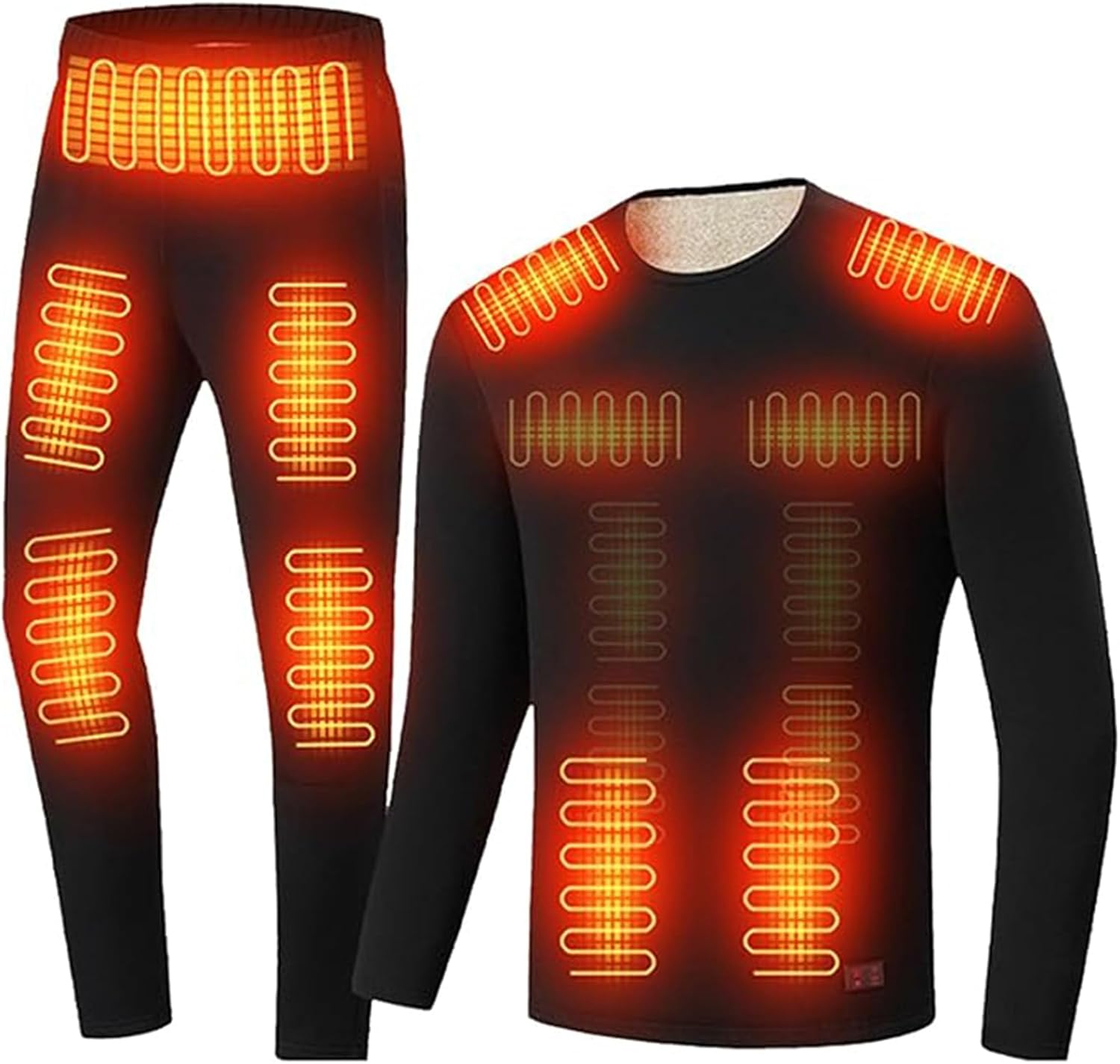 USB Electric Winter Heated Underwear Thermal Set Cotton 18 Zones Temperature Adjustment Washable for Cold Weather