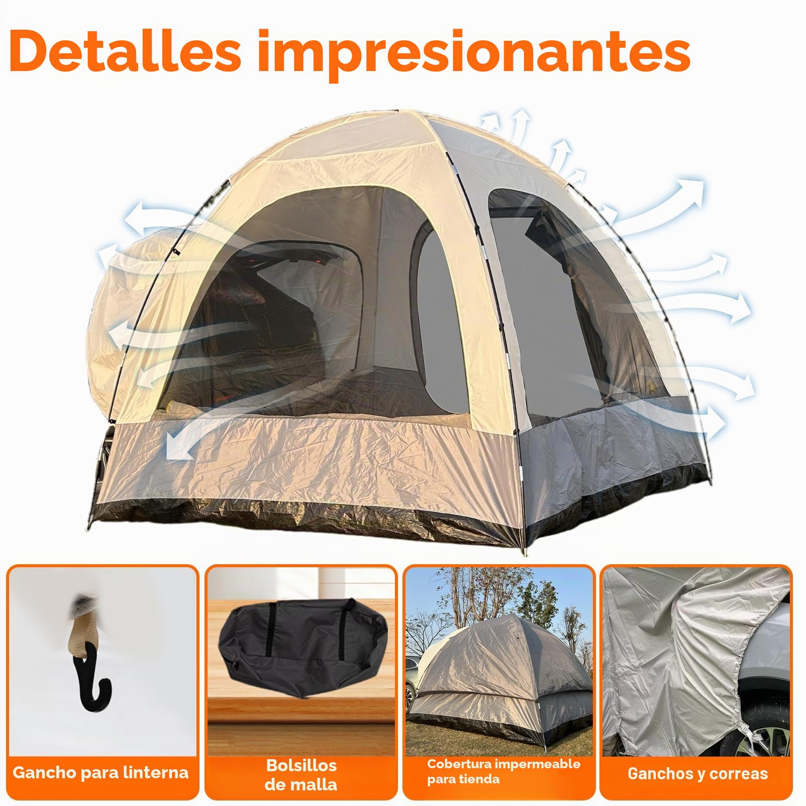 Tienda de campaña trasera para coche, aplicable a toldos de autobús, toldo con refuerzo, VW T5, VW T4, VW T6, toldo caravana T5 T6, accesorios de camping