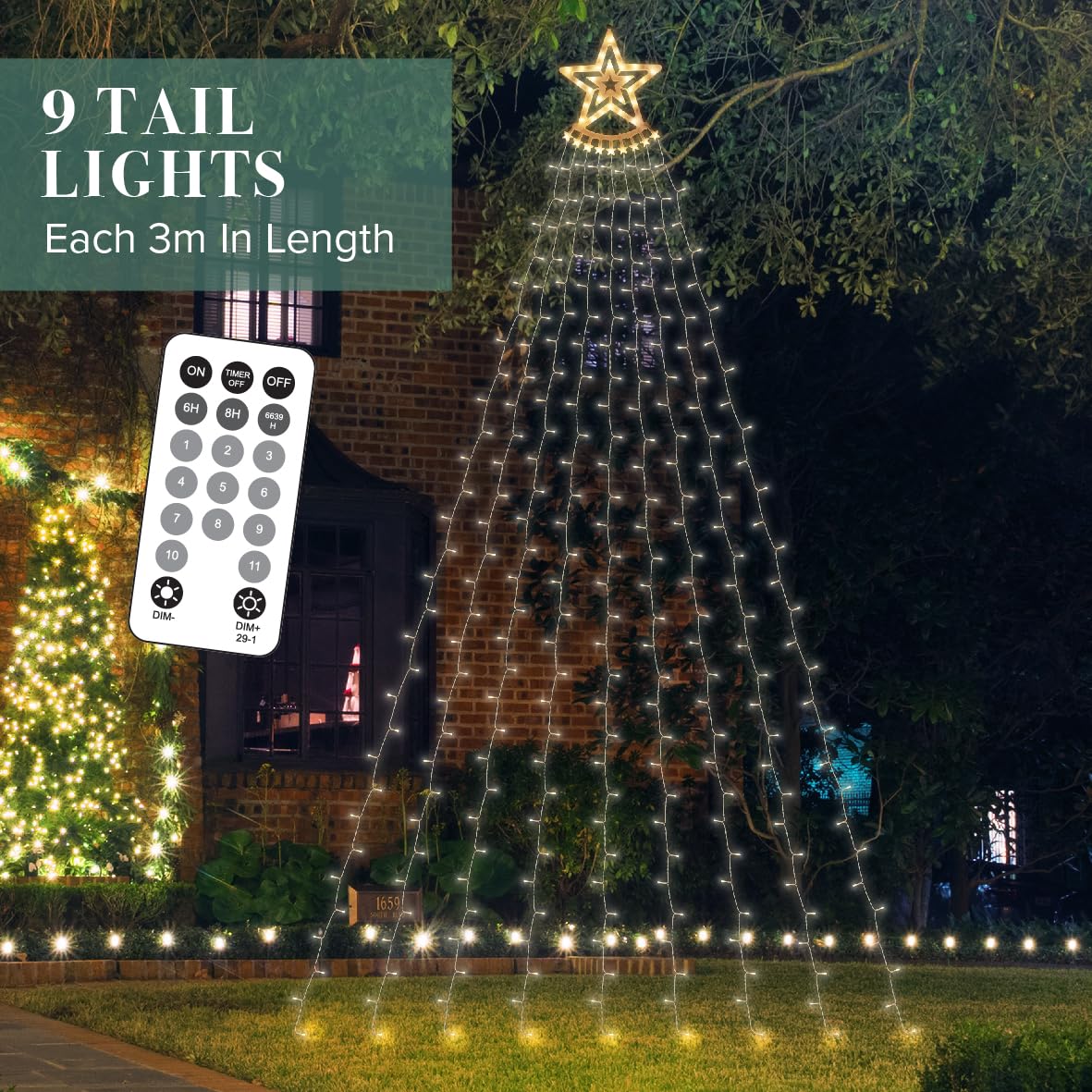 The Christmas Workshop Shooting Star Christmas Lights/Warm & Bright White LEDs/Indoor or Outdoor Use / 11 Light Modes/Remote Control / 3.5m Length (73659) - Image 3